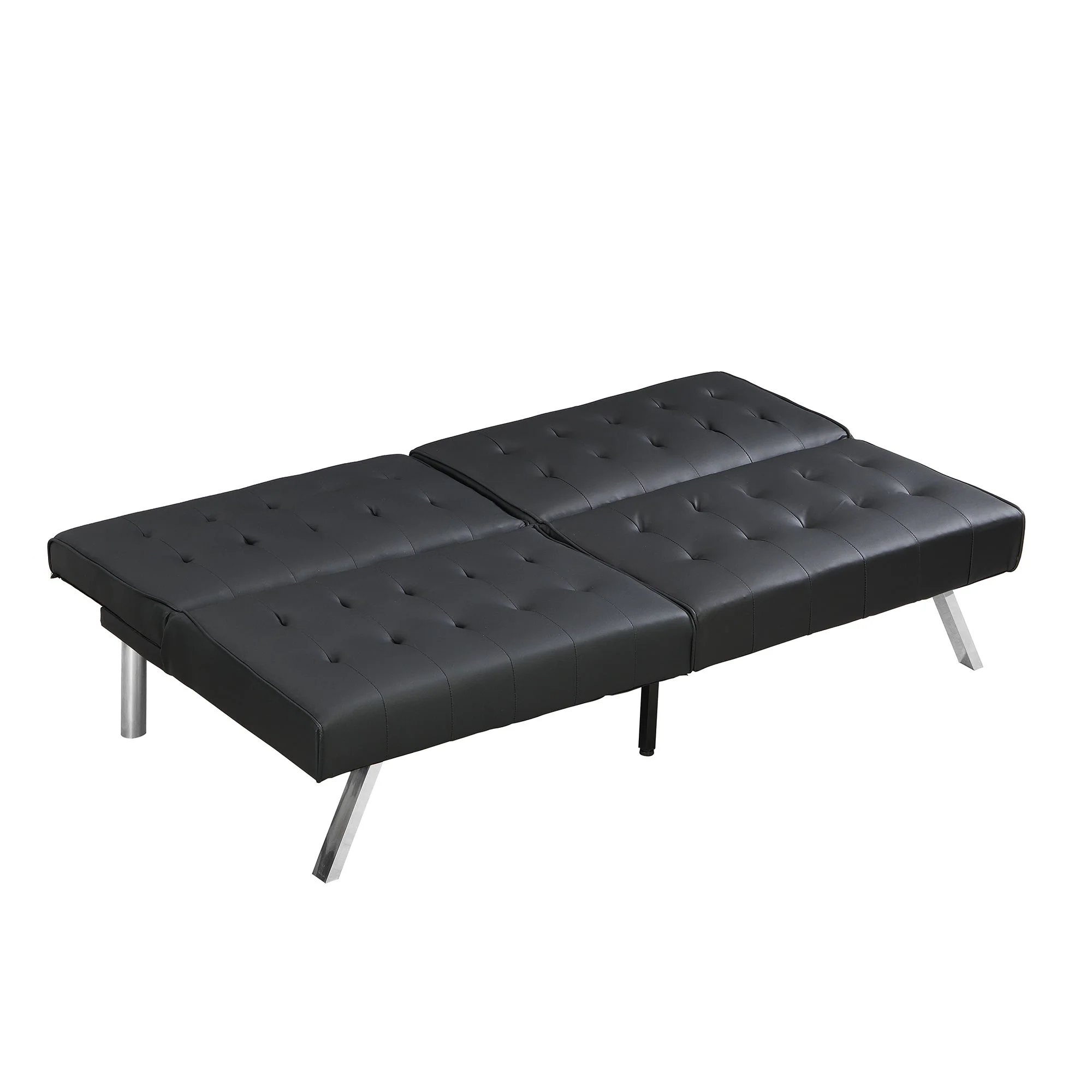 Contemporary Wood Frame Sofa Bed With Stainless Legs - Black - Image 6