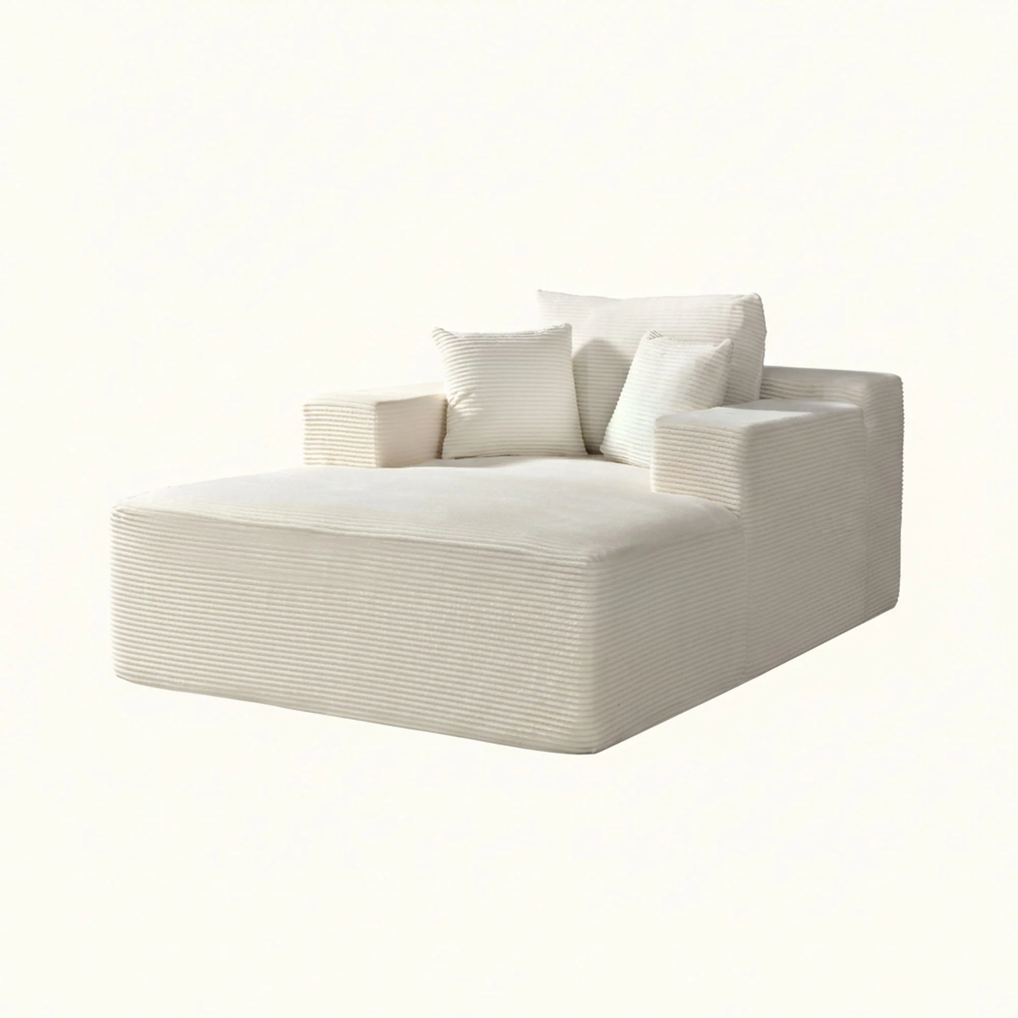 Convertible Chaise Lounge Chair With Wide Armrest & Throw Pillows - Image 13