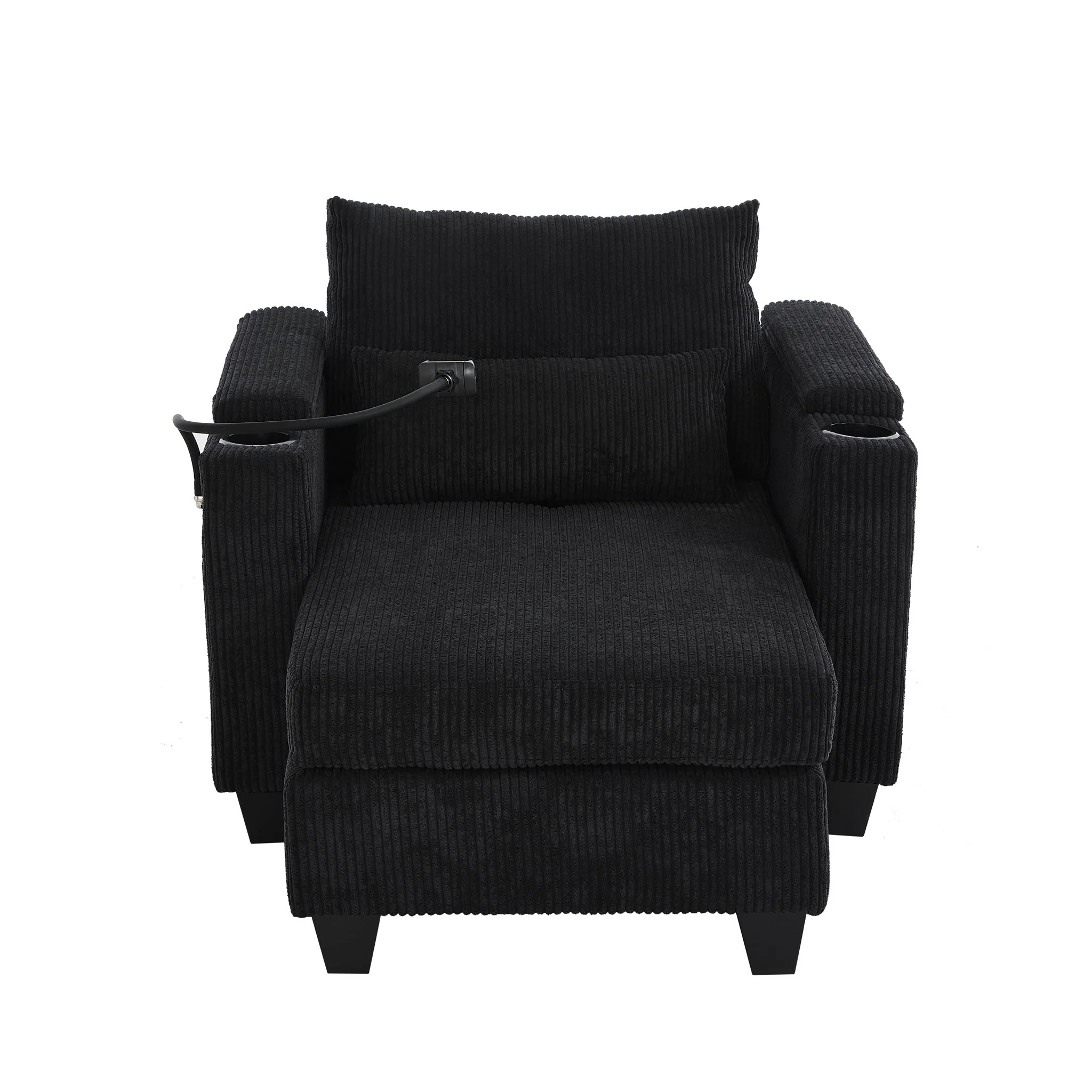 Convertible Chaise Lounge Sofa Chair With USB Ports, Cup Holders, Phone Holder And Storage - Image 26