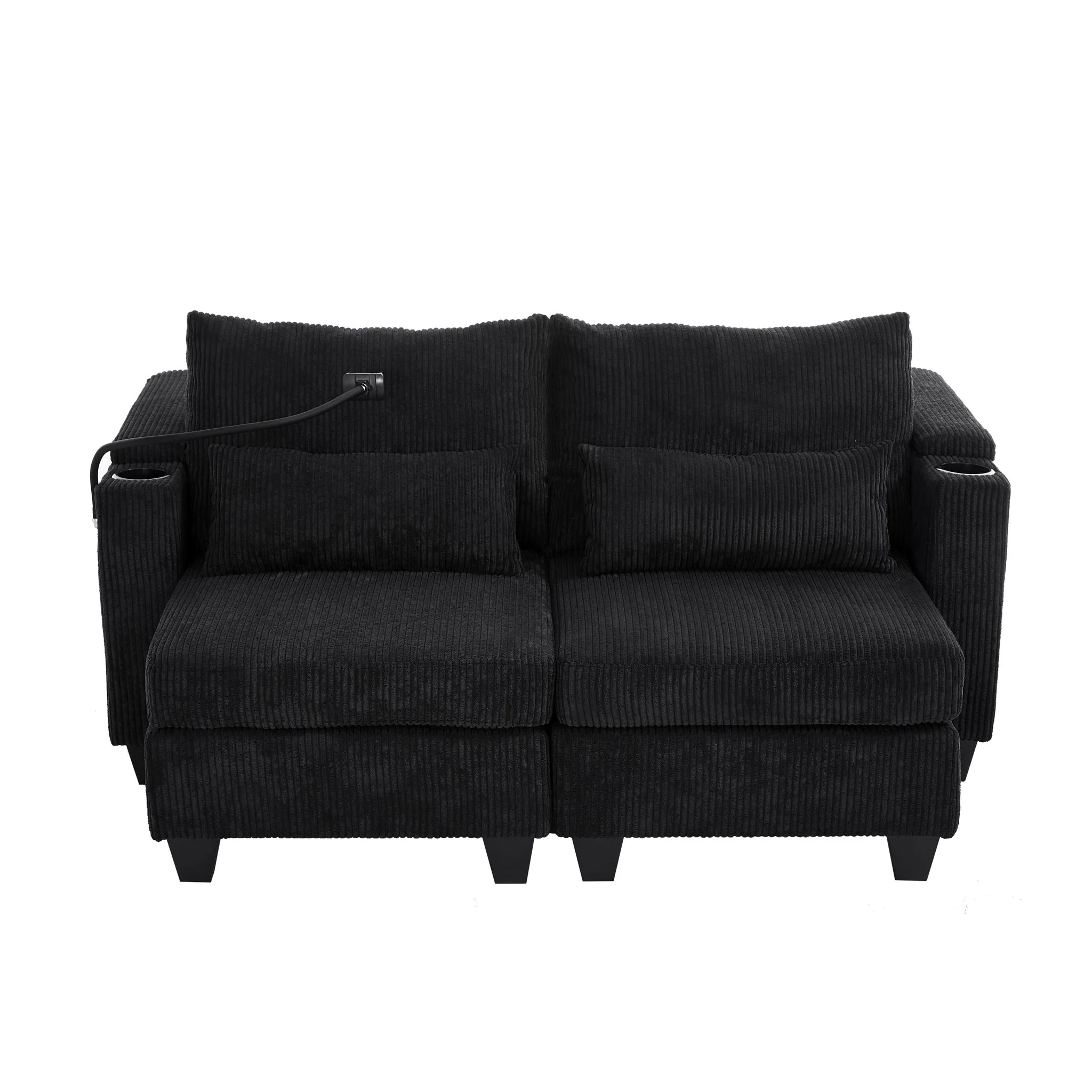 Convertible Chaise Lounge Sofa Chair With USB Ports, Cup Holders, Phone Holder And Storage - Image 62
