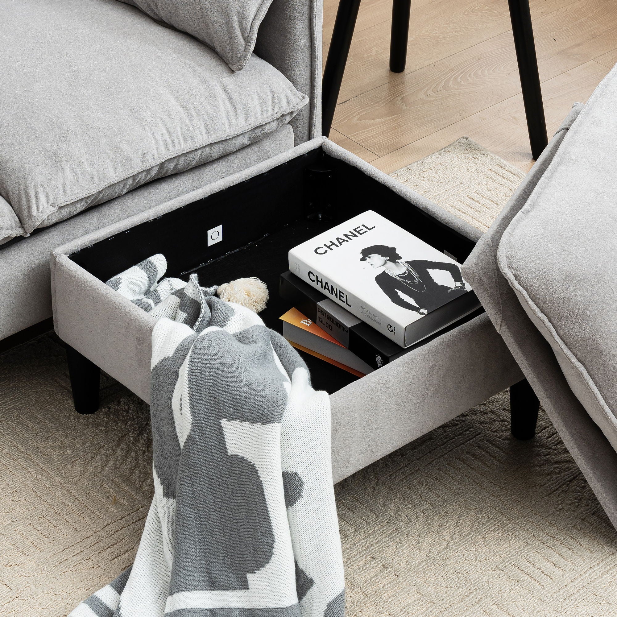 Convertible Combination Sofa With Footstools With Storage - Image 30
