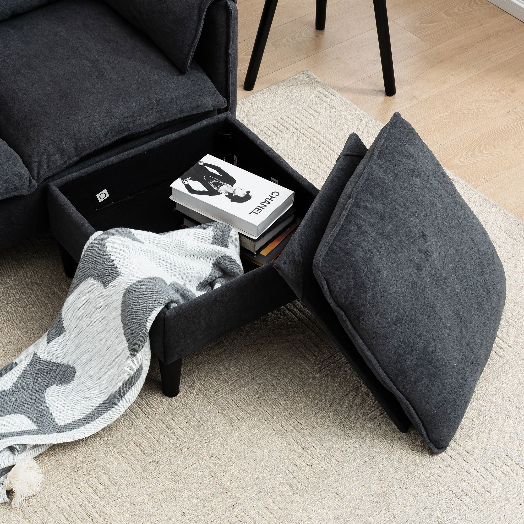 Convertible Combination Sofa With Footstools With Storage - Image 34