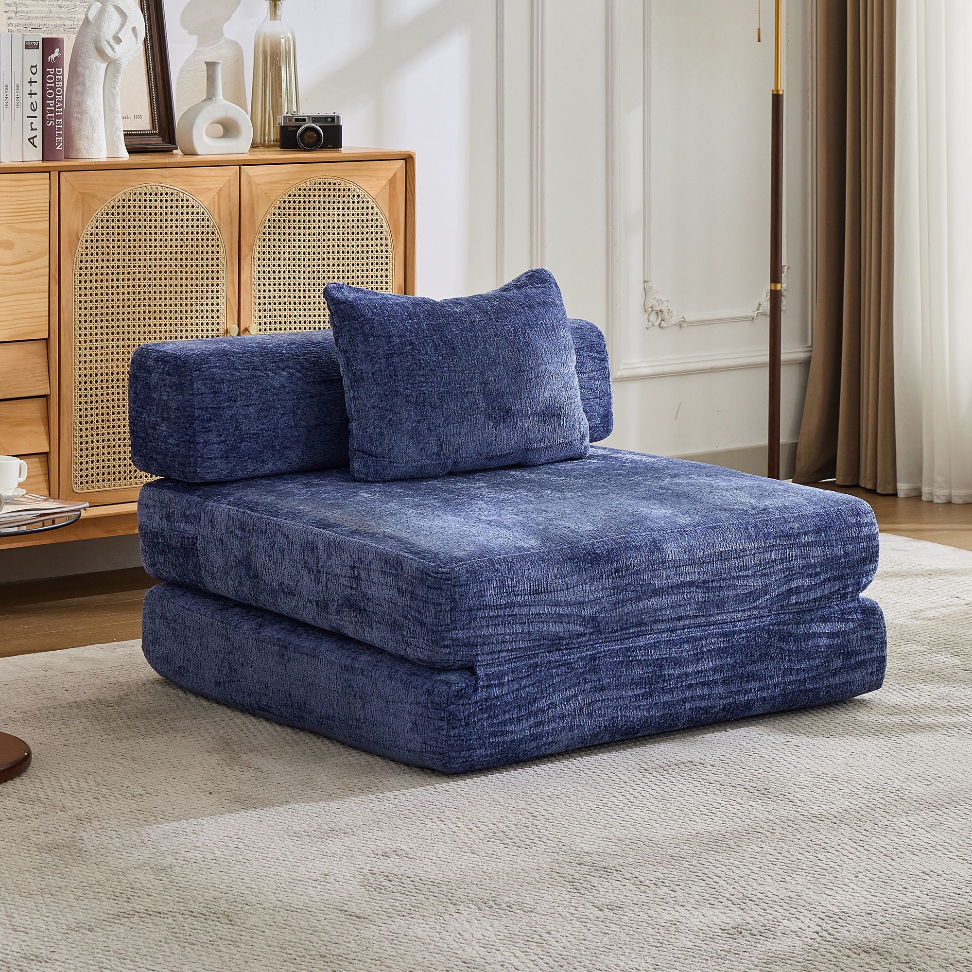 Convertible Floor Sofa Bed With Fixed Shape Frame For Living Room - Image 21