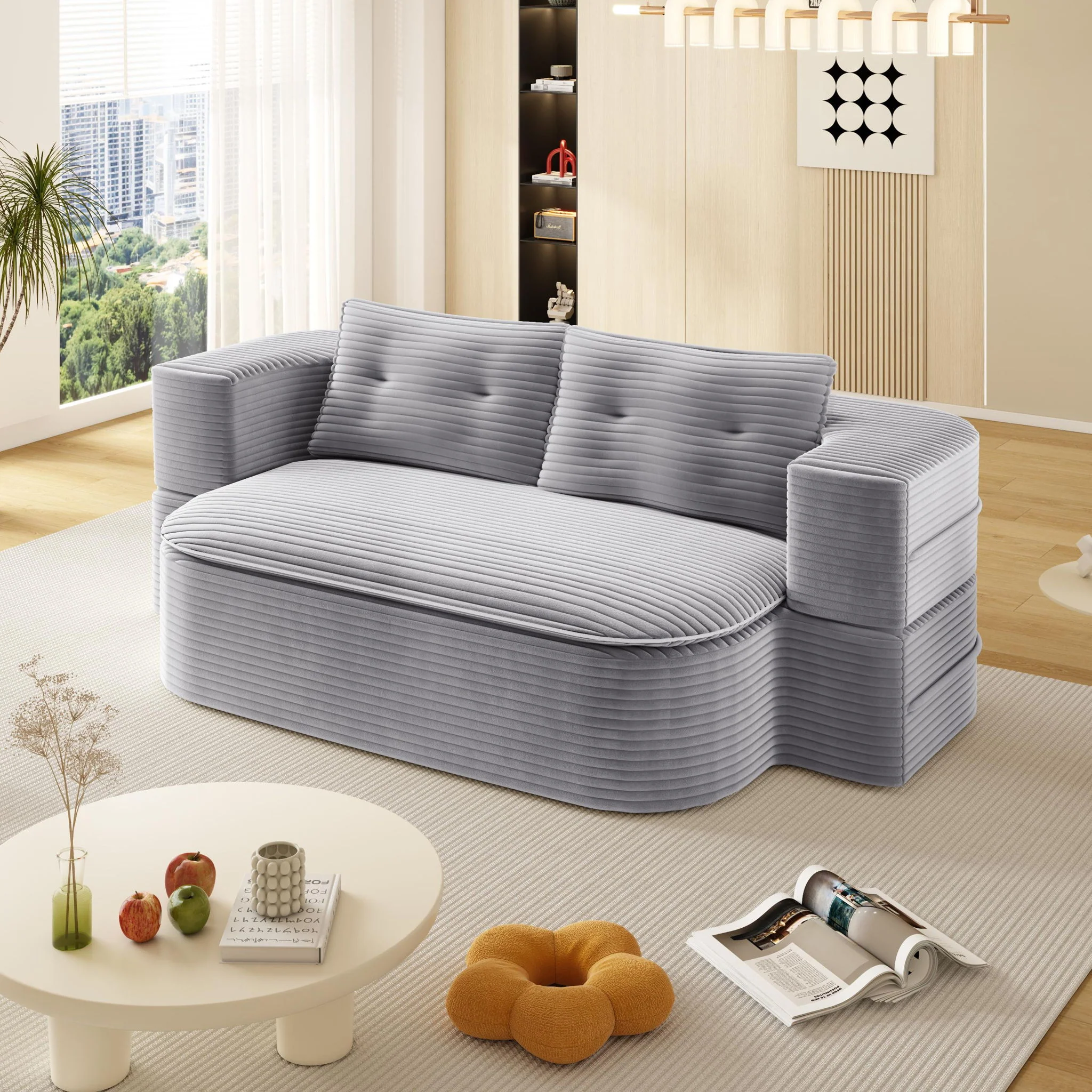 Convertible Floor Sofa Bed With Multi Functional Blanket - Image 15