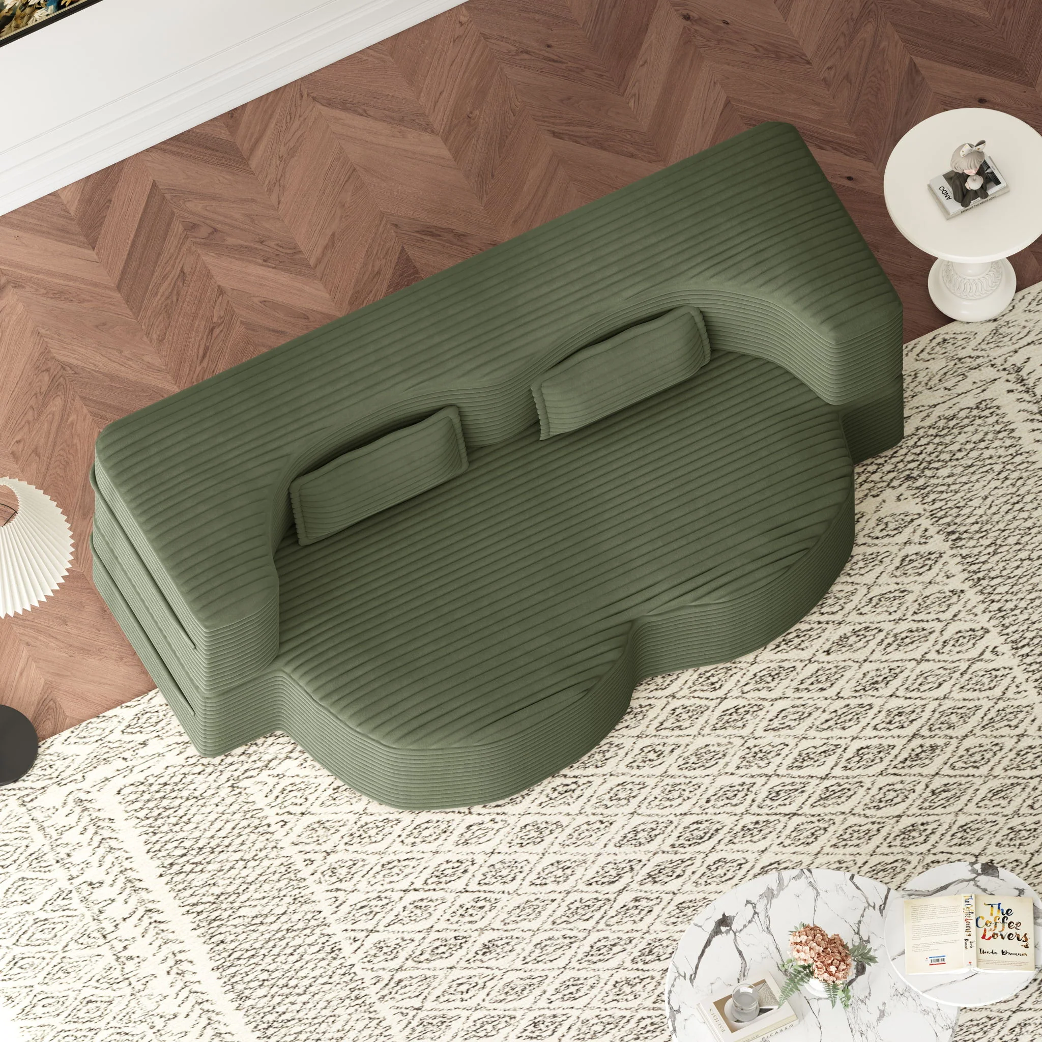 Convertible Foam-Filled Sleeper Sofa Bed With 2 Pillows - Image 19