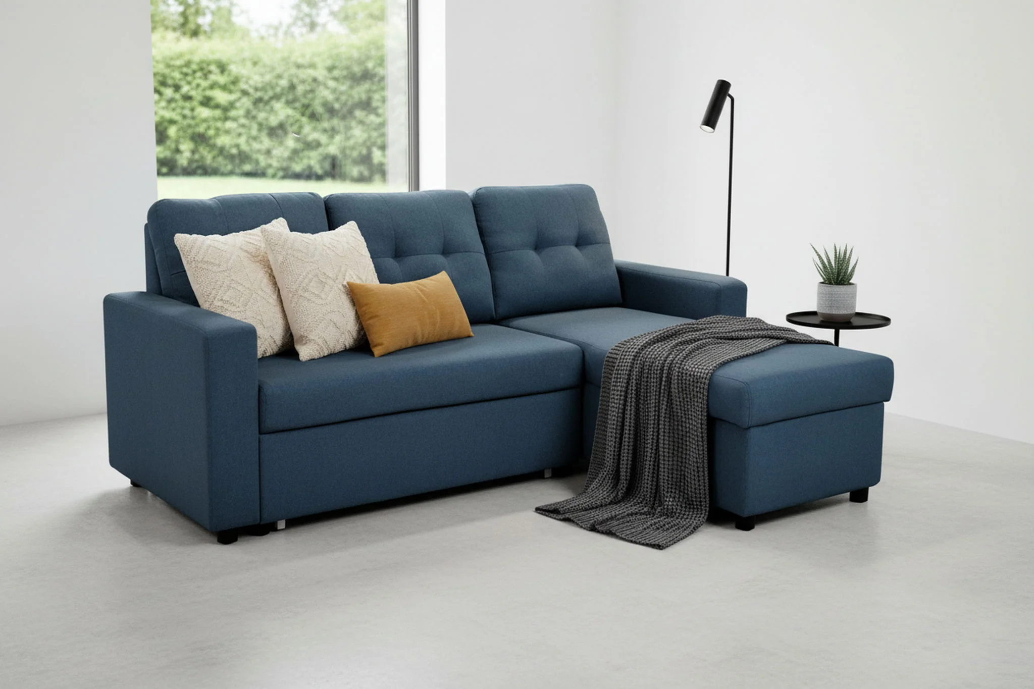 Convertible L Shaped Sectional Sleeper Sofa Bed, Saving Pull Out Couch - Image 18