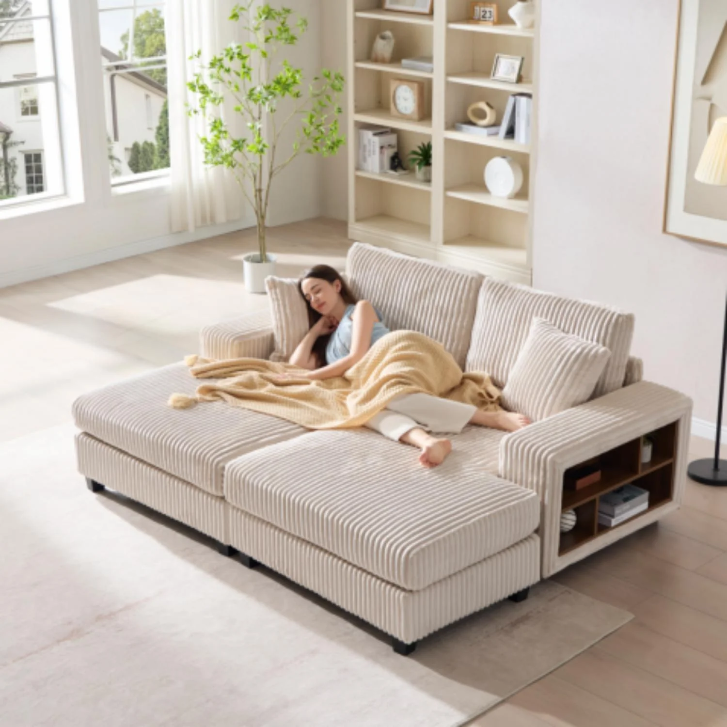 Convertible Sectional Sofa, Sleeper Oversized Living Room Lounge - Image 29