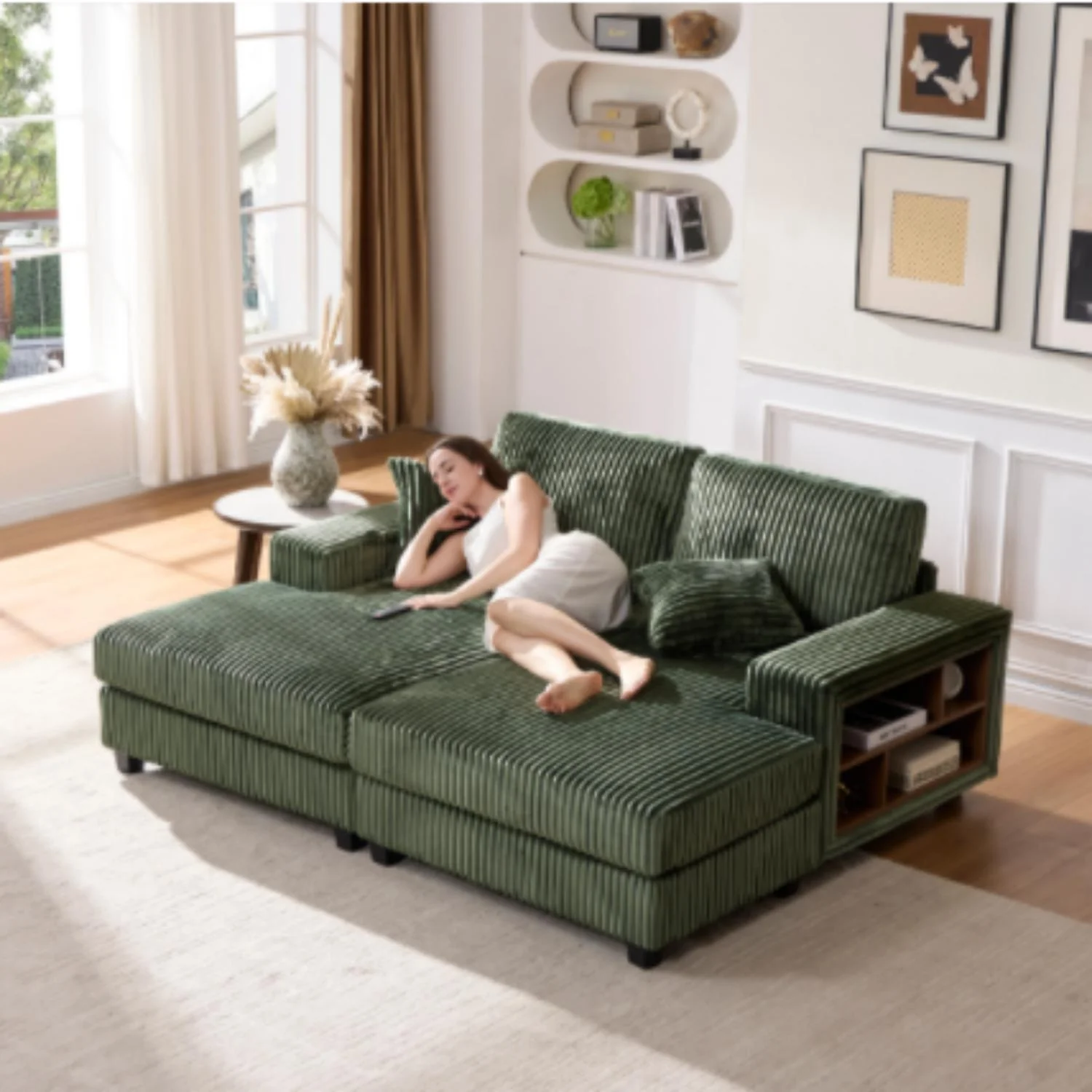 Convertible Sectional Sofa, Sleeper Oversized Living Room Lounge - Image 35