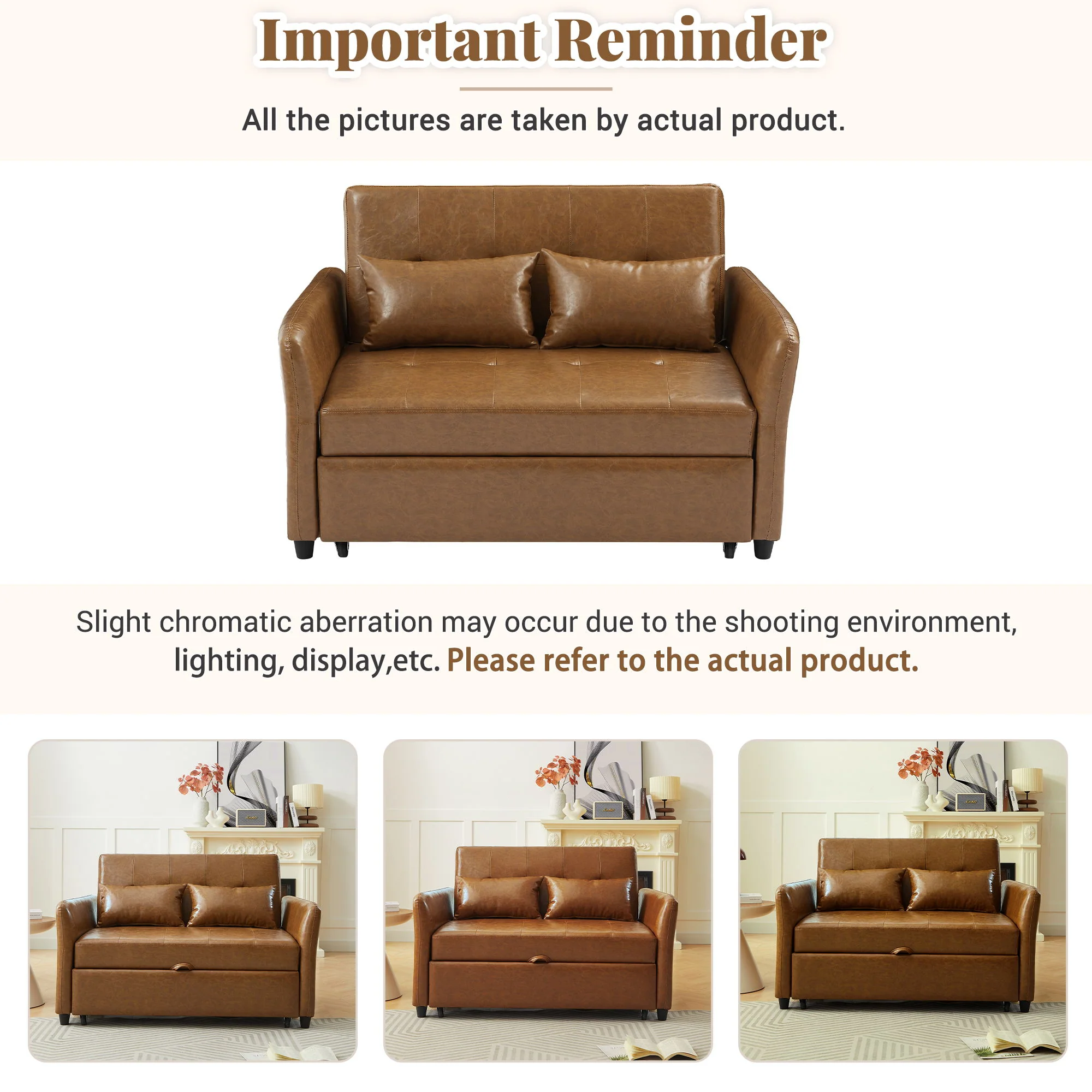 Convertible Sleeper Bed, Adjustable Oversized Armchair With 3 USB Ports - Image 11