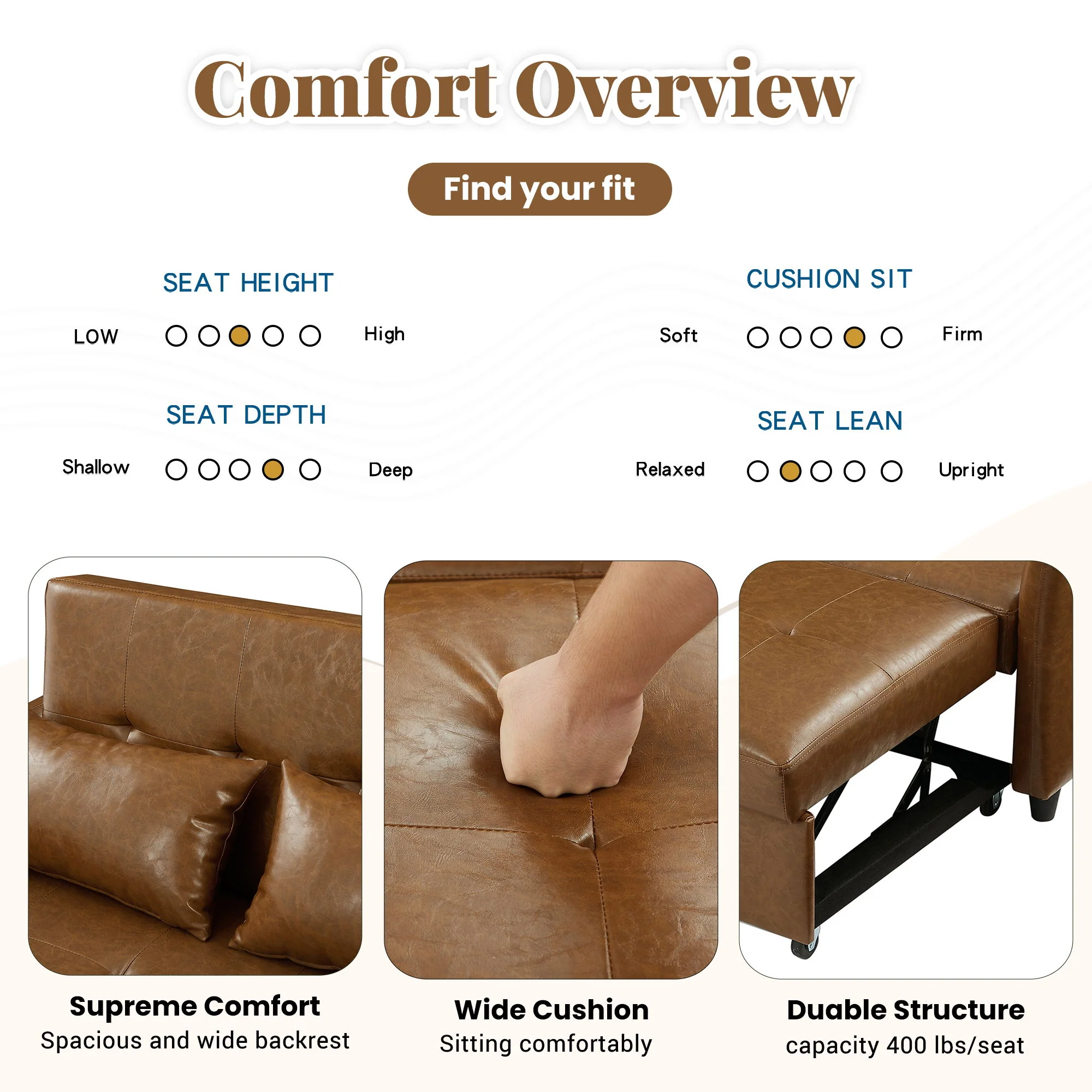 Convertible Sleeper Bed, Adjustable Oversized Armchair With 3 USB Ports - Image 7