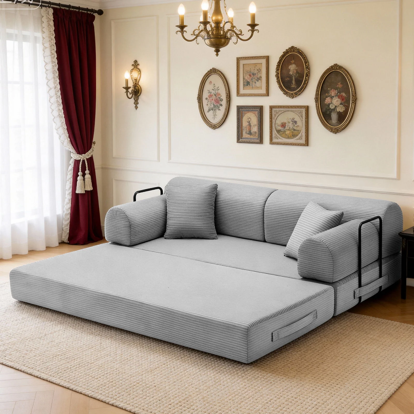 Convertible Sleeper Sofa Bed, Floor Lounge Couch For Living Room - Image 13