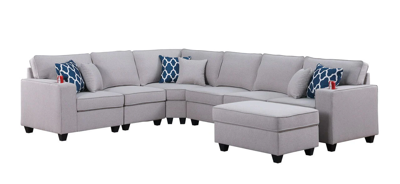 Cooper - Comfort Sectional Sofa With Ottomans And Cupholder - Image 15