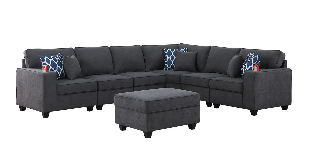 Cooper - Sectional Sofa With Ottoman And Cupholder - Image 6