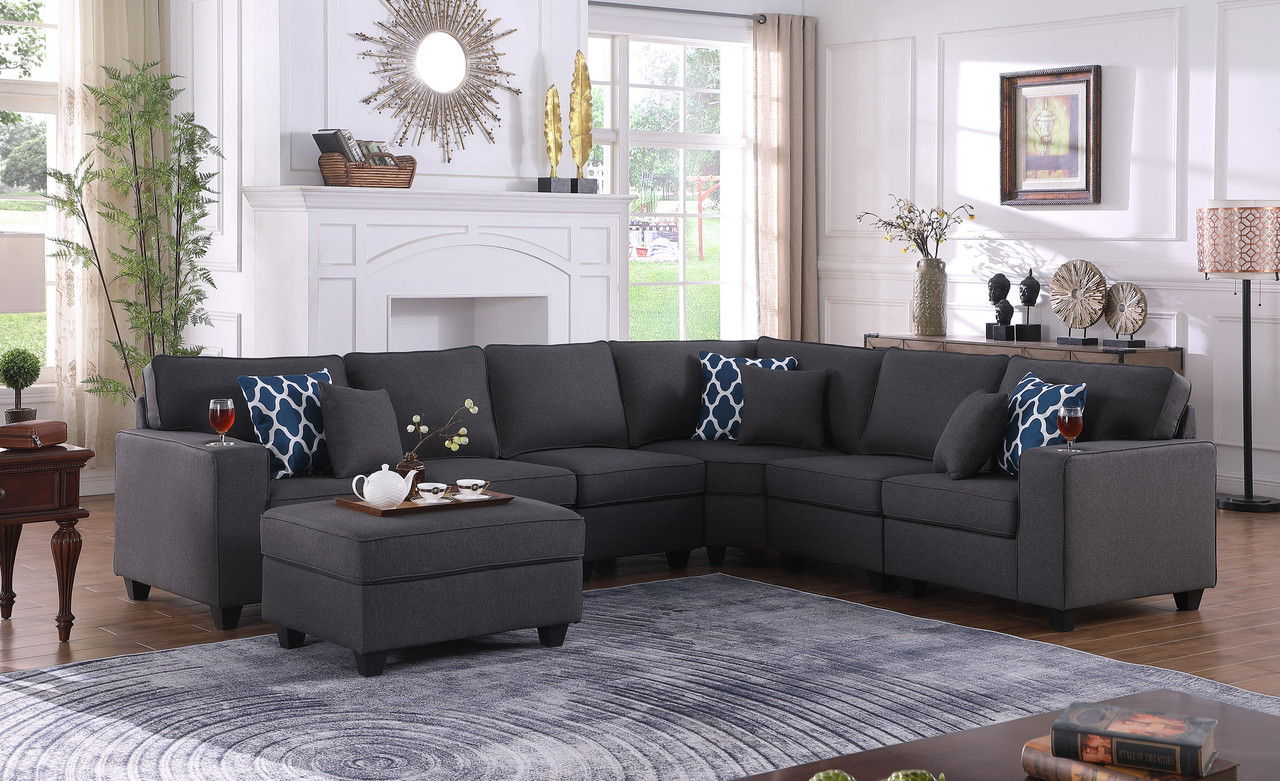 Cooper - Sectional Sofa With Ottomans And Cupholder - Image 3