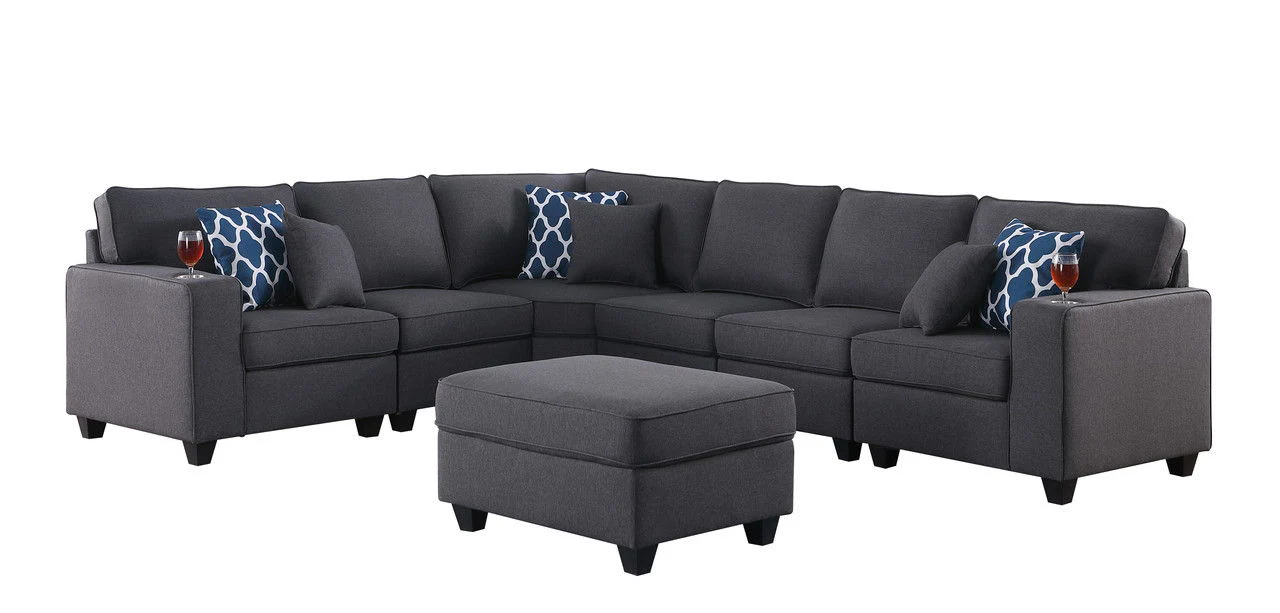 Cooper - Sectional Sofa With Ottomans And Cupholder - Image 9