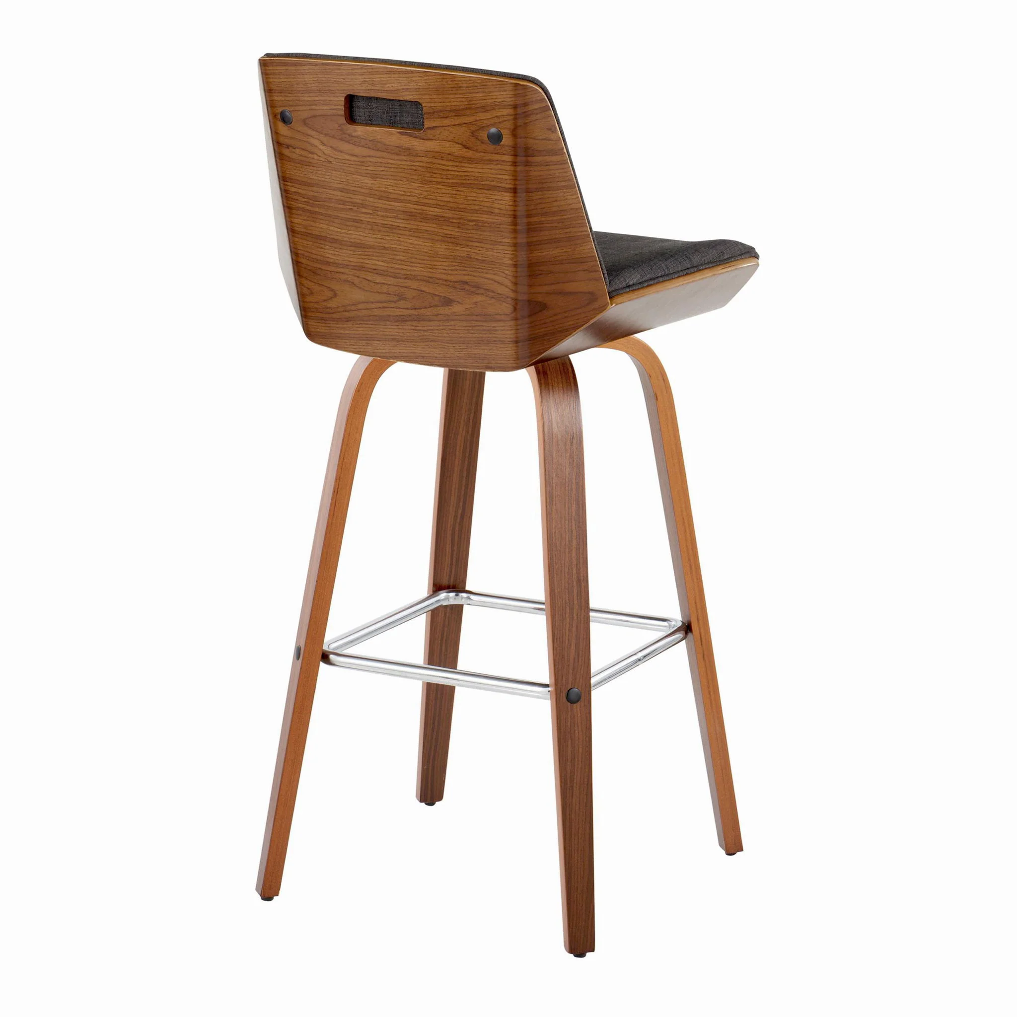 Corazza - Mid Century Modern Fixed Height Barstool With Swivel With Square Footrest (Set of 2) - Image 5