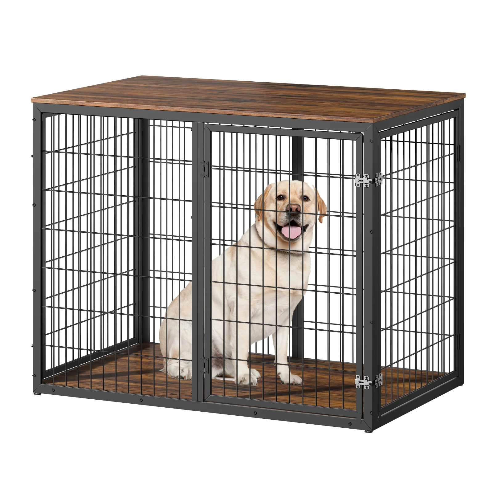 Corinth 47-Inch Triple Door Dog Crate Furniture End Table Cabinet - Image 20