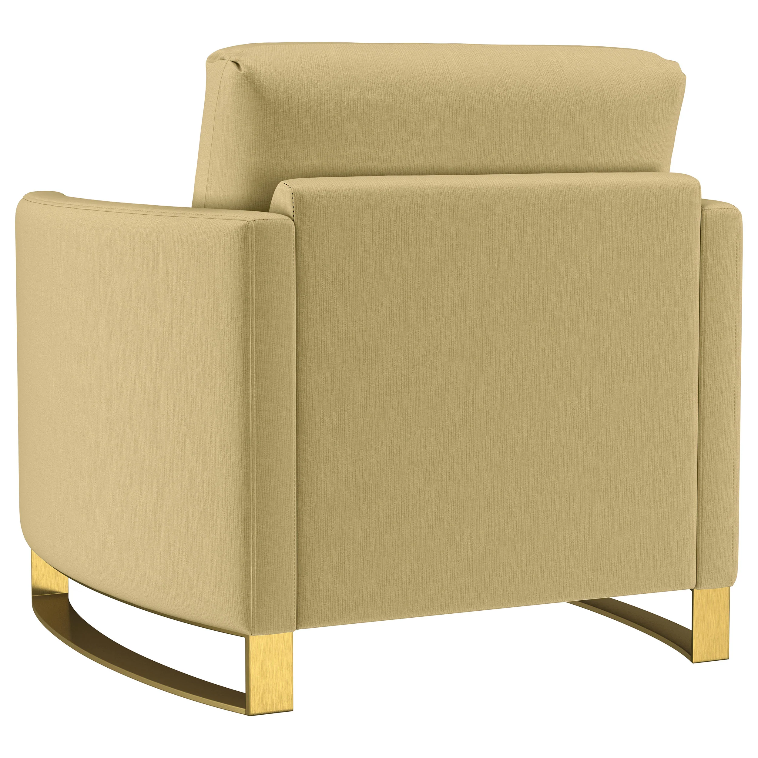 Corliss Upholstered Curved Track Arm Chair in Camel - Image 6