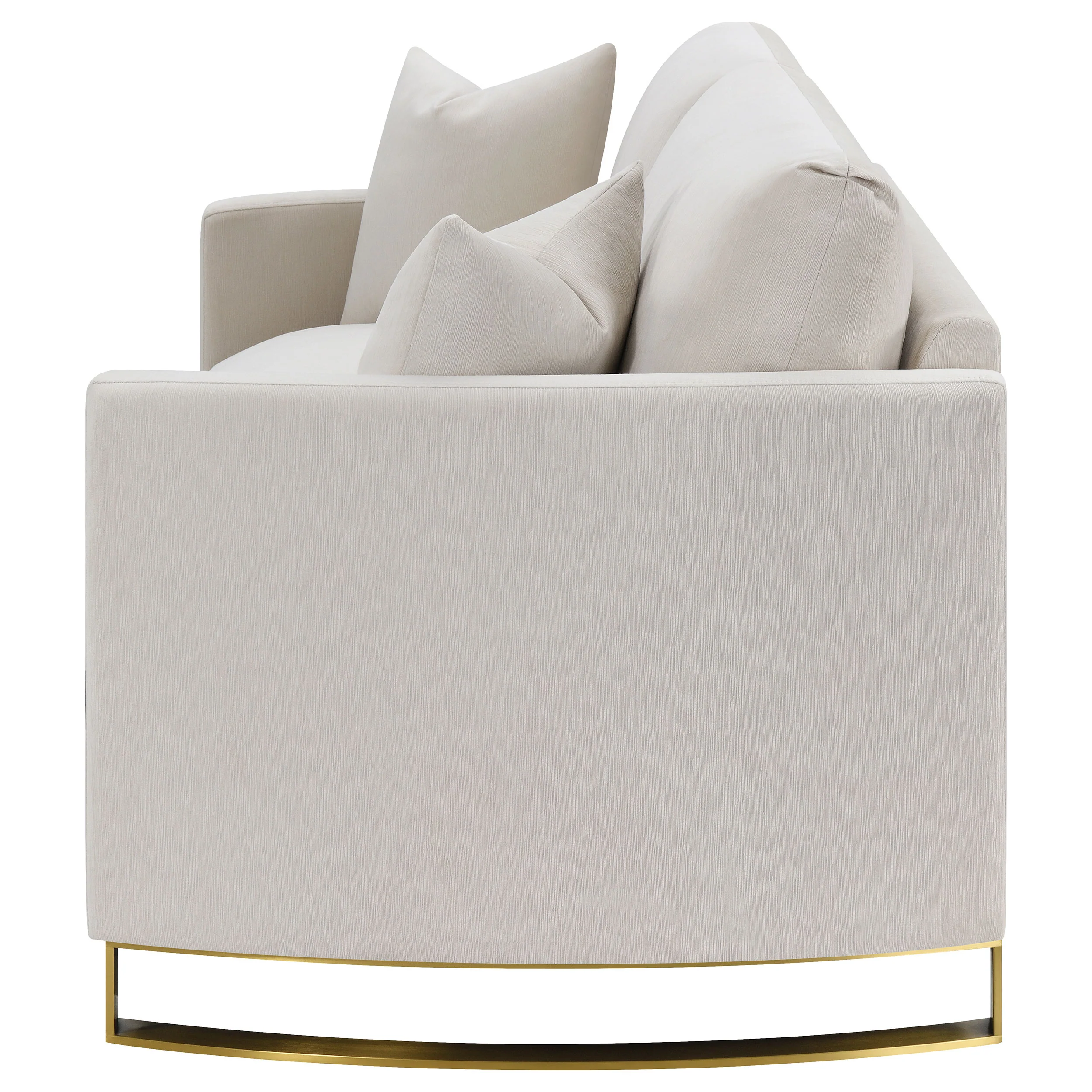 Corliss Upholstered Curved Track Arm Loveseat - Beige - Image 4