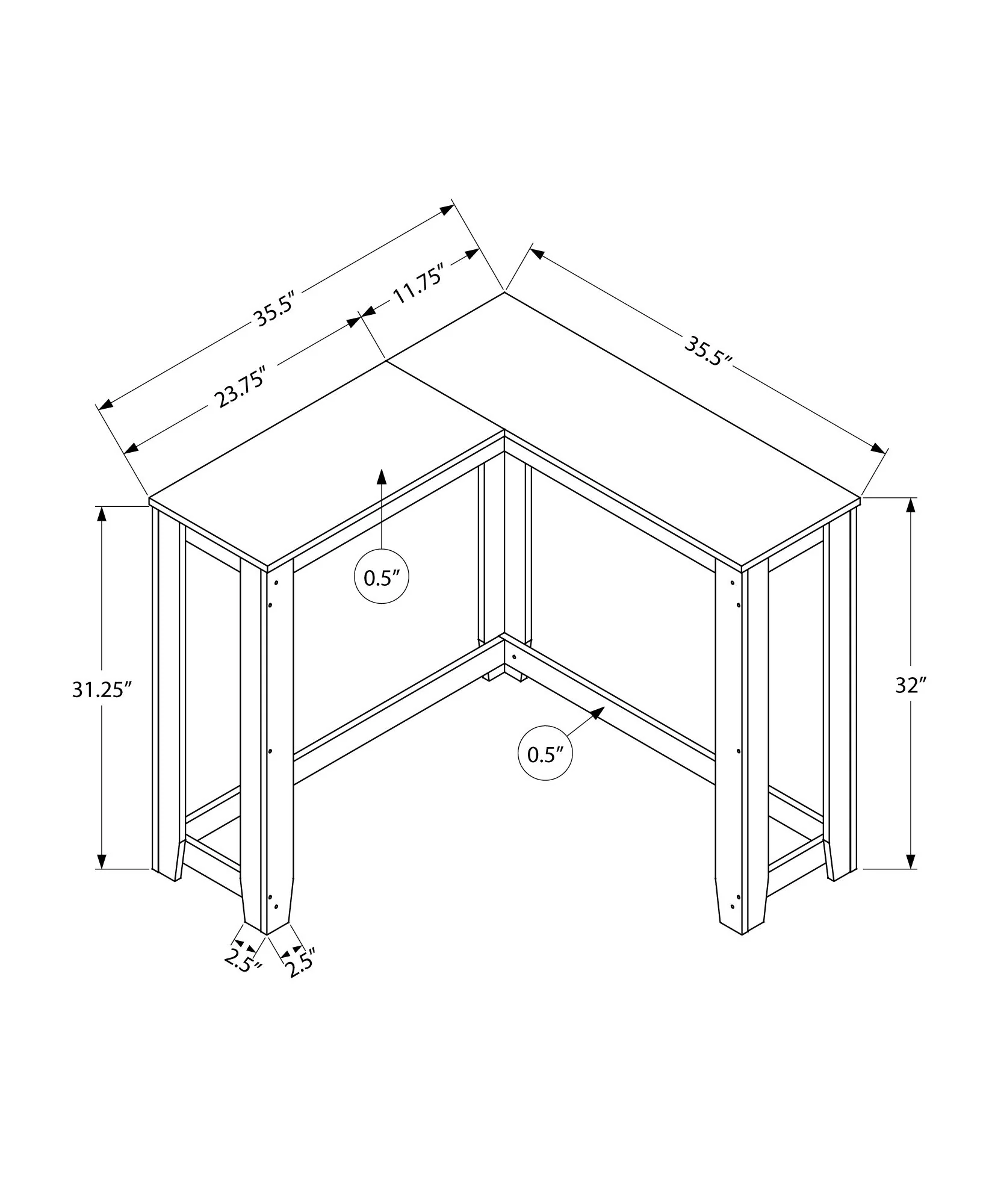 Corner Accent Console Table For Entryway, Unique Design Contemporary & Modern - Image 21