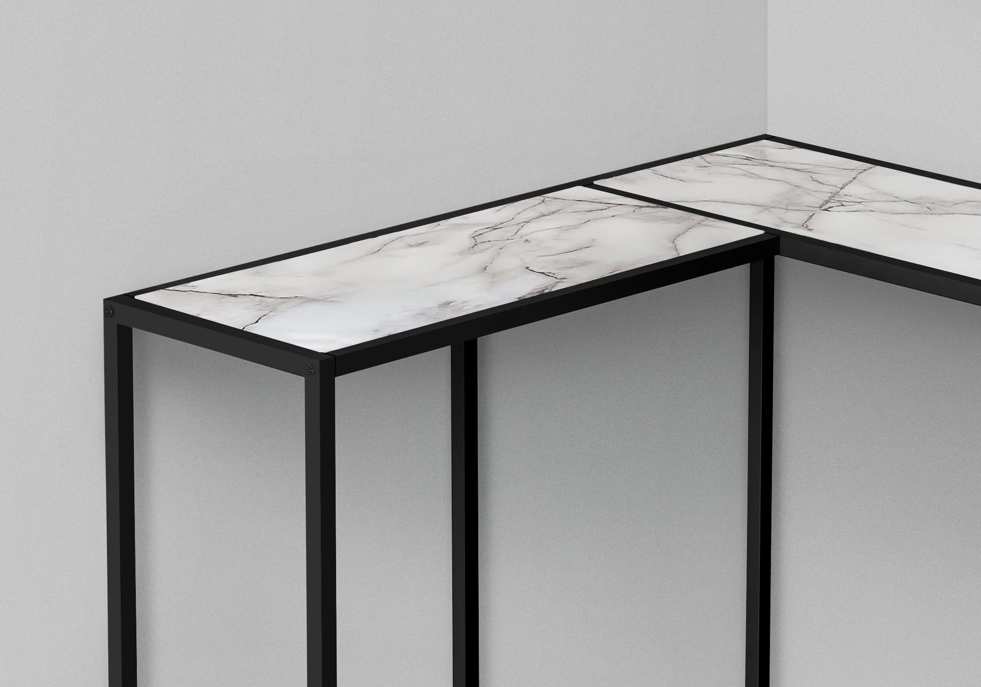 Corner Accent Console Table For Entryway, Unique L-Shaped Design - Image 10