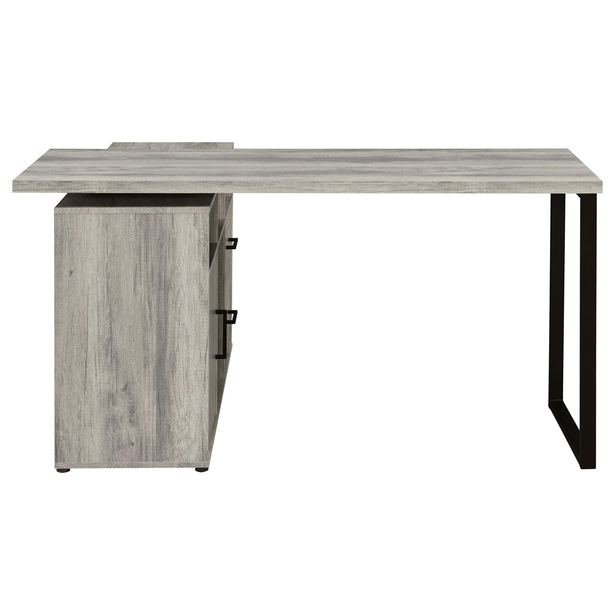 Corrado - L-Shape Office Desk With Storage - Gray - Image 2