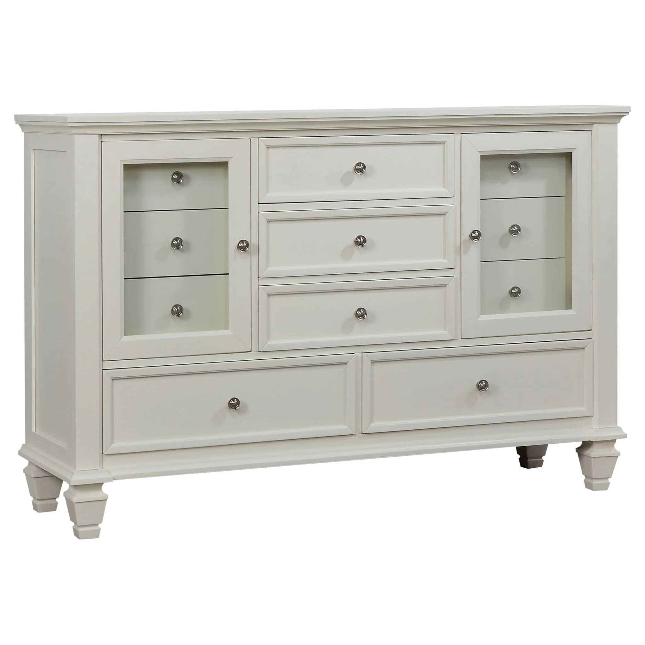 Cortina - 4 Piece Queen Bedroom Set With Ornate Panels And Storage - Cream White - Image 4
