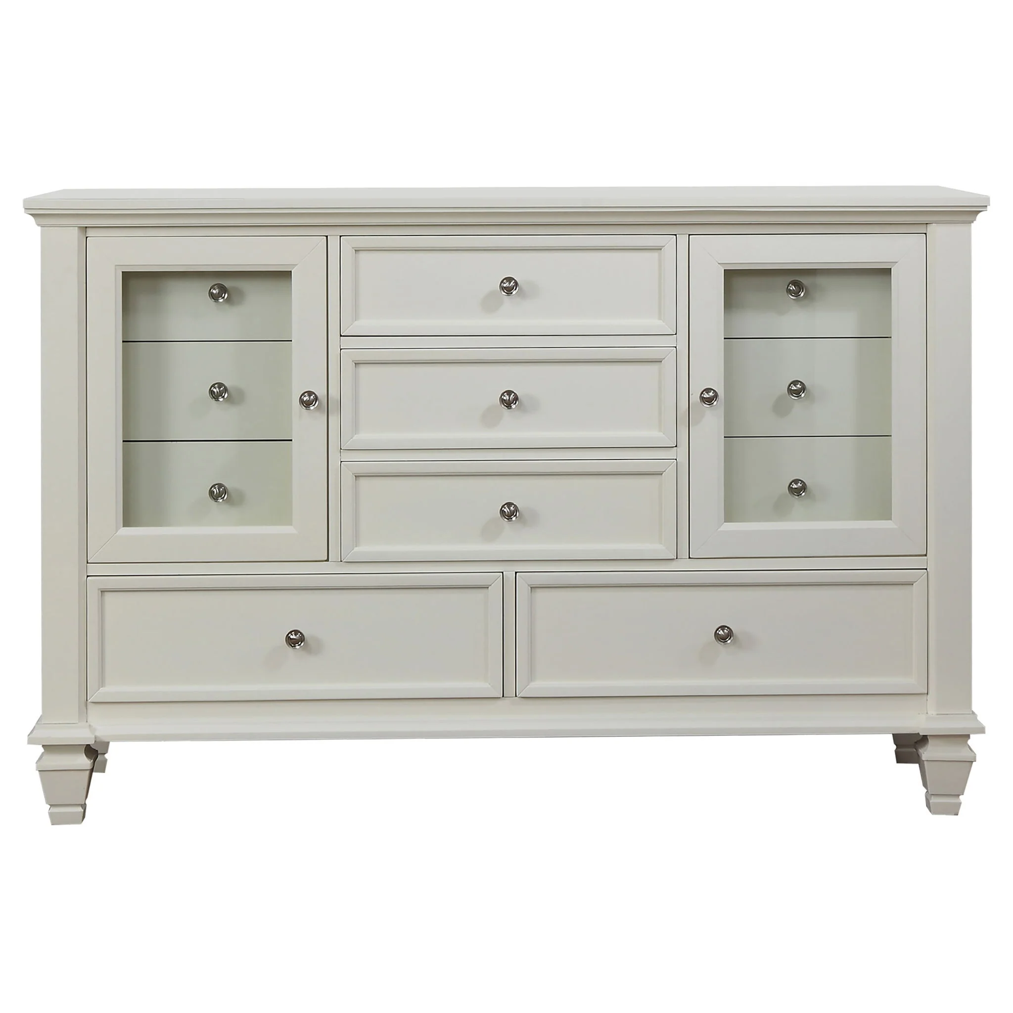 Cortina - 4 Piece Queen Bedroom Set With Ornate Panels And Storage - Cream White - Image 5