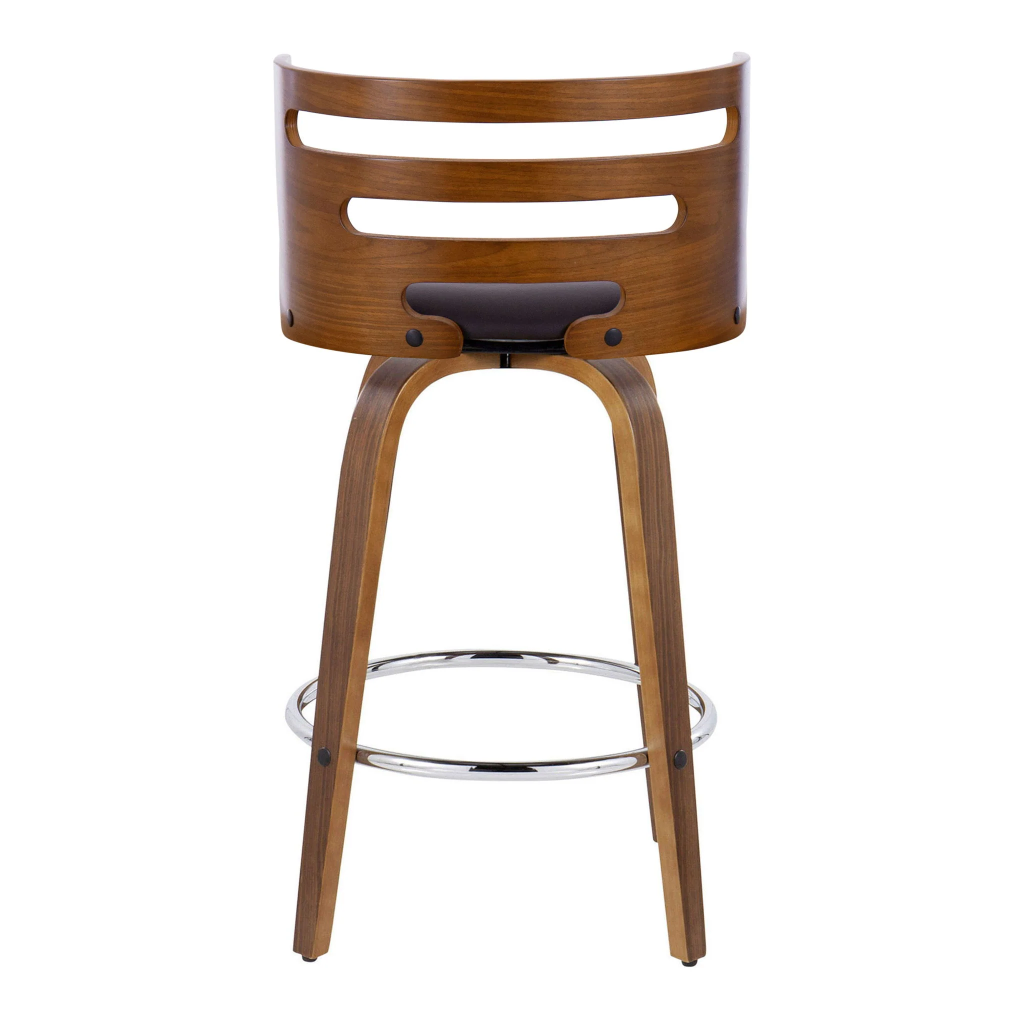 Cosini - Mid Century Modern Fixed Height Barstool With Swivel With Round Footrest (Set of 2) - Image 10