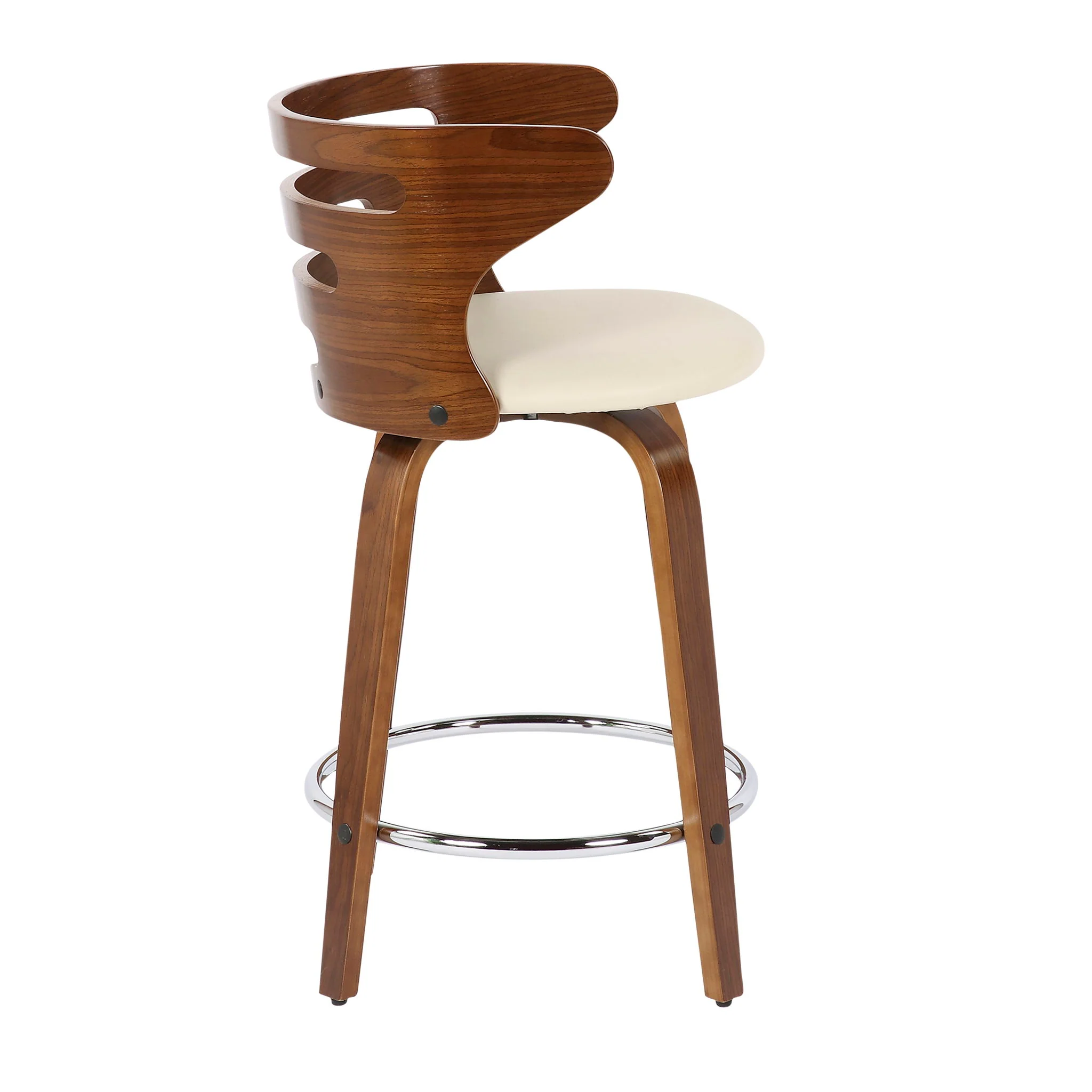 Cosini - Mid Century Modern Fixed Height Counter Stool With Footrest With Swivel (Set of 2) - Image 8
