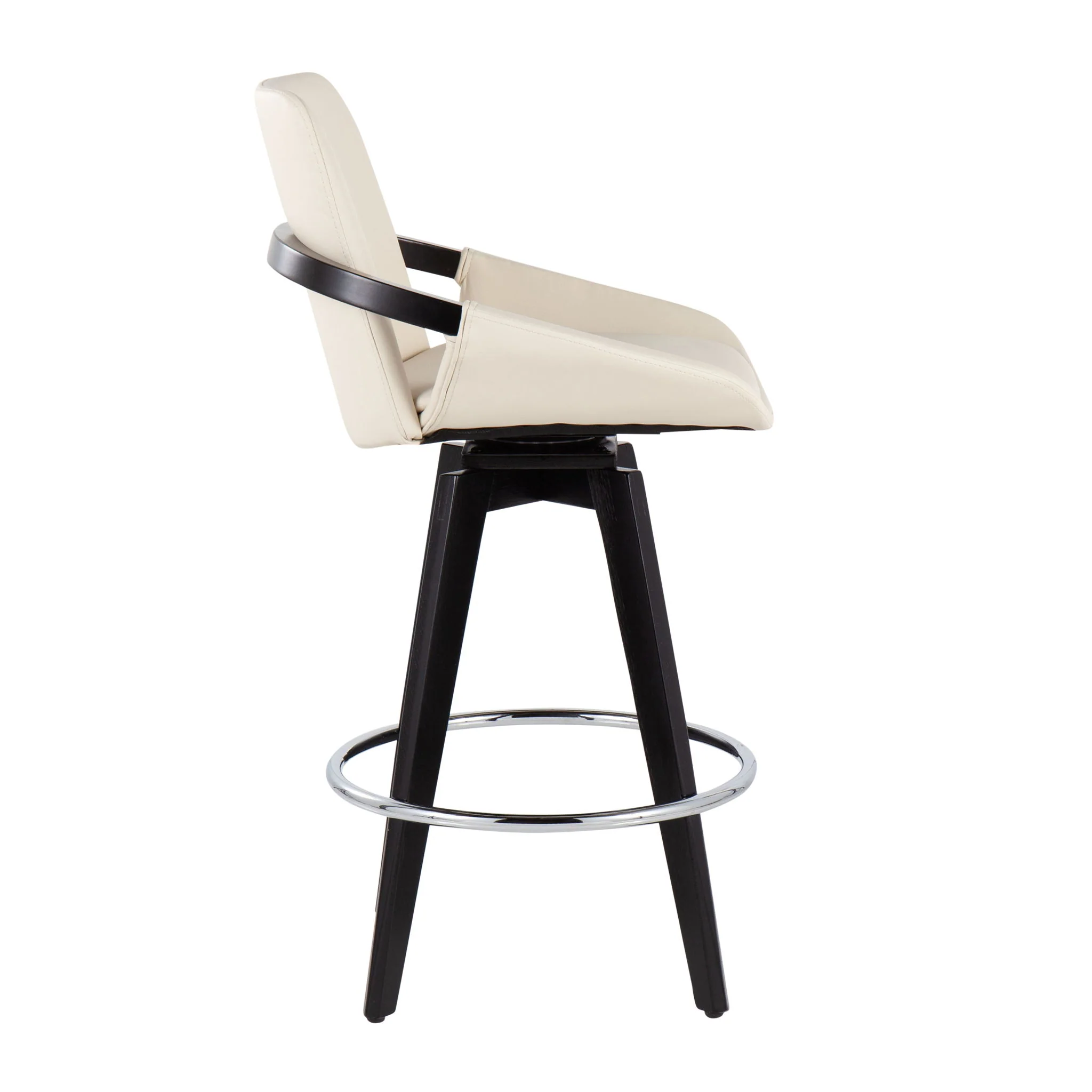 Cosmo - Contemporary Fixed Height Counter Stool With Swivel And Round Footrest (Set of 2) - Image 8