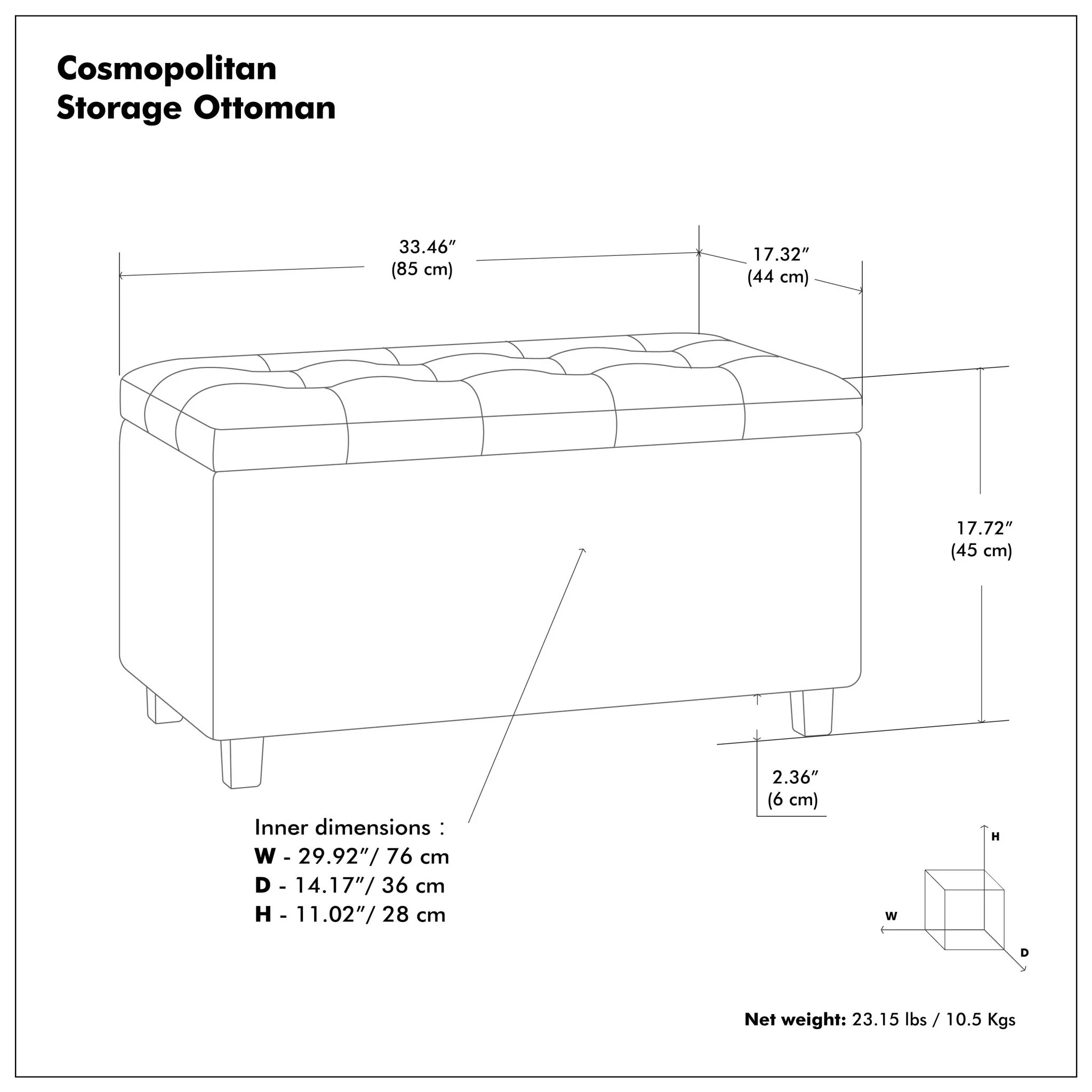 Cosmopolitan - Upholstered Storage Ottoman - Image 46