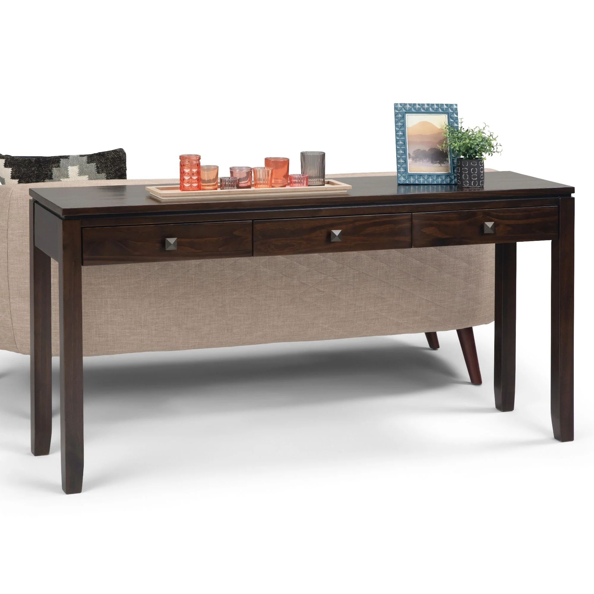 Cosmopolitan - Wide Console Sofa Table - Mahogany Brown - Image 6