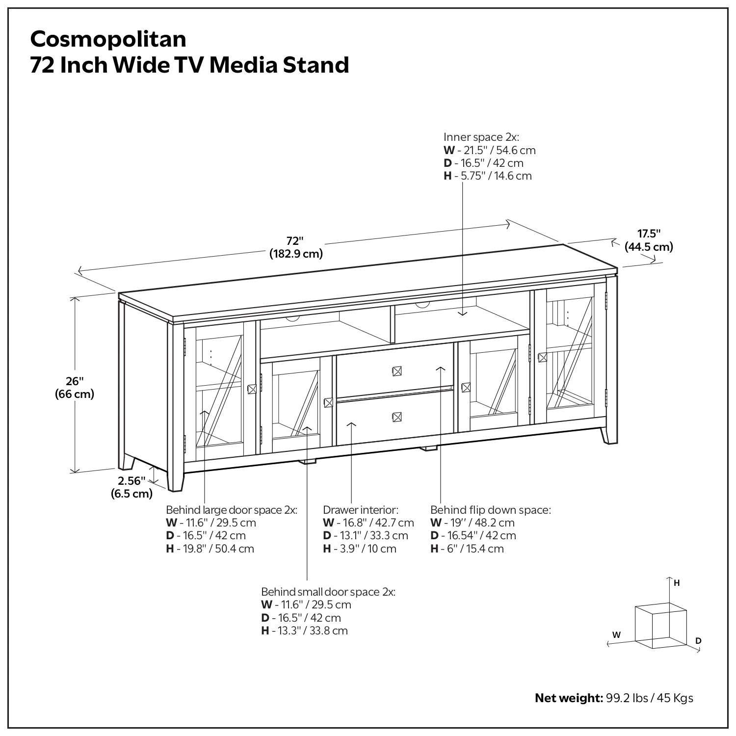 Cosmopolitan - Wide TV Media Stand - Mahogany Brown - Image 3