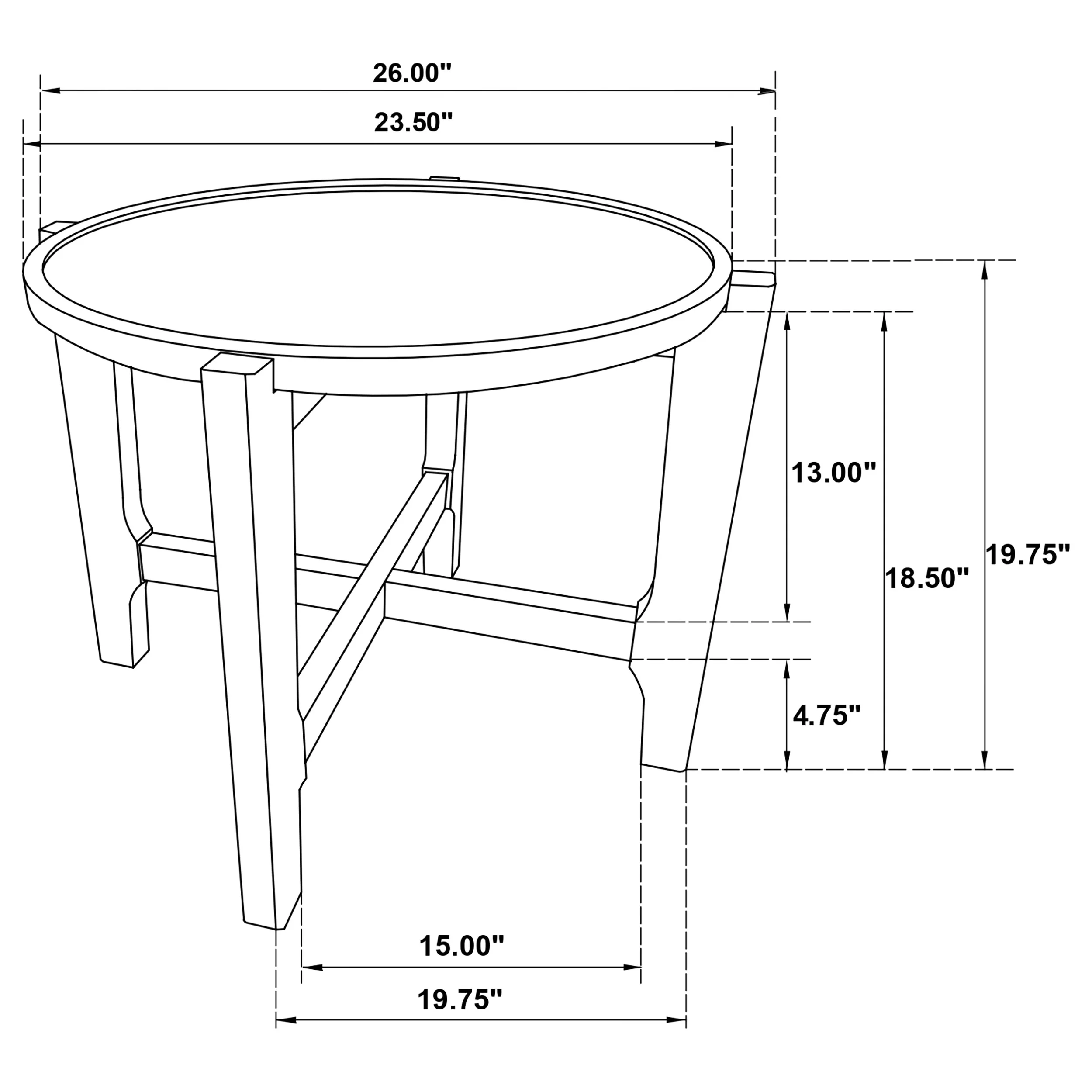 Cota Round Solid Wood End Table Dark Brown - Image 6