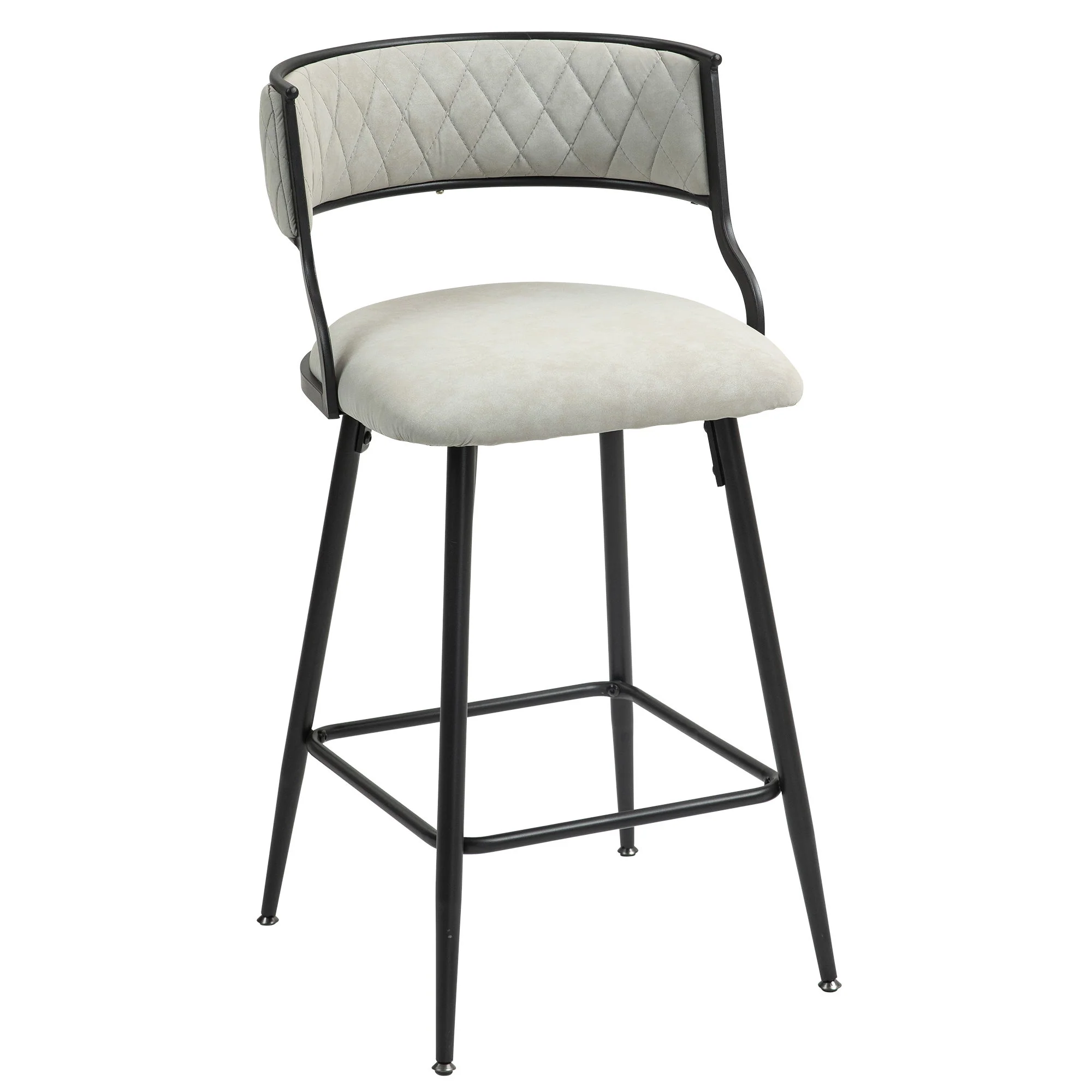 Counter Height Bar Stools With Powder Coating Base And Footrest (Set of 2) - - Image 2