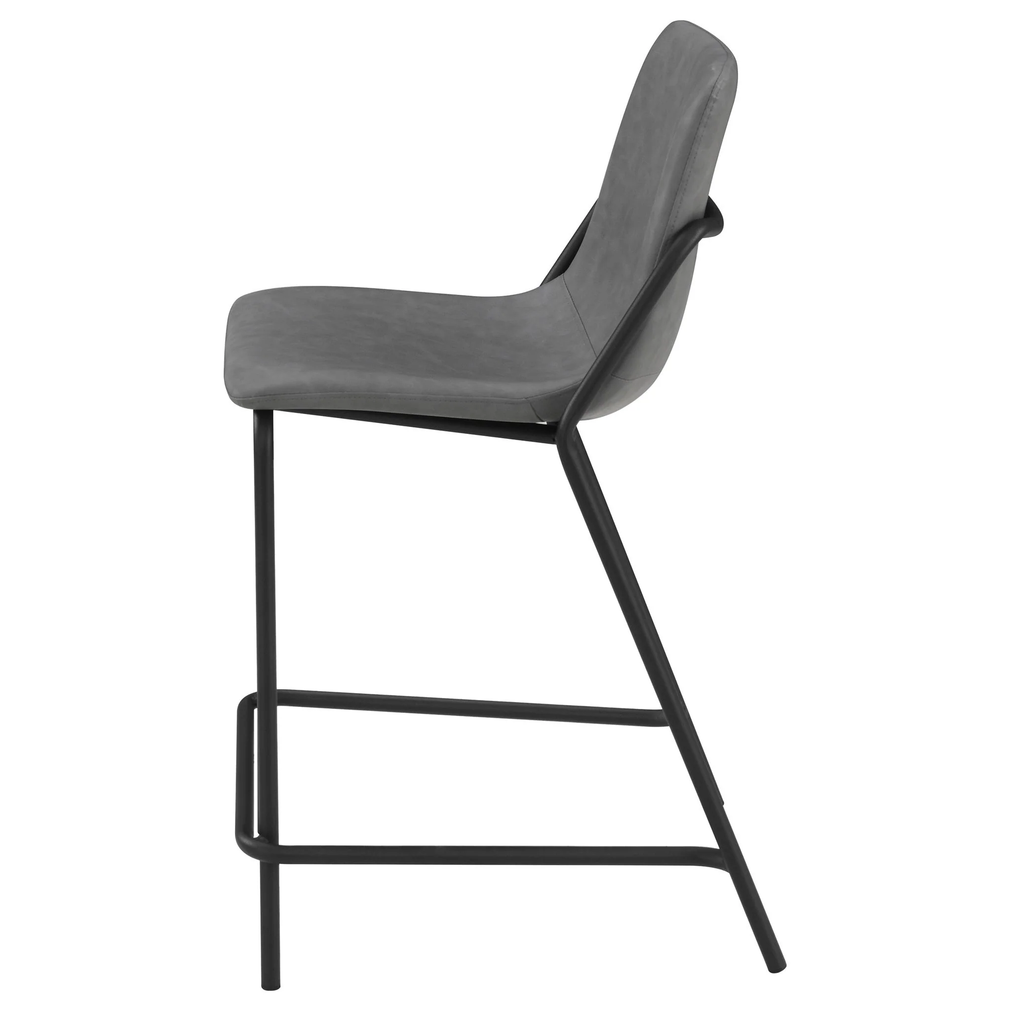 Counter Height Stools With Footrest (Set of 2) - Gray / Black - Image 3