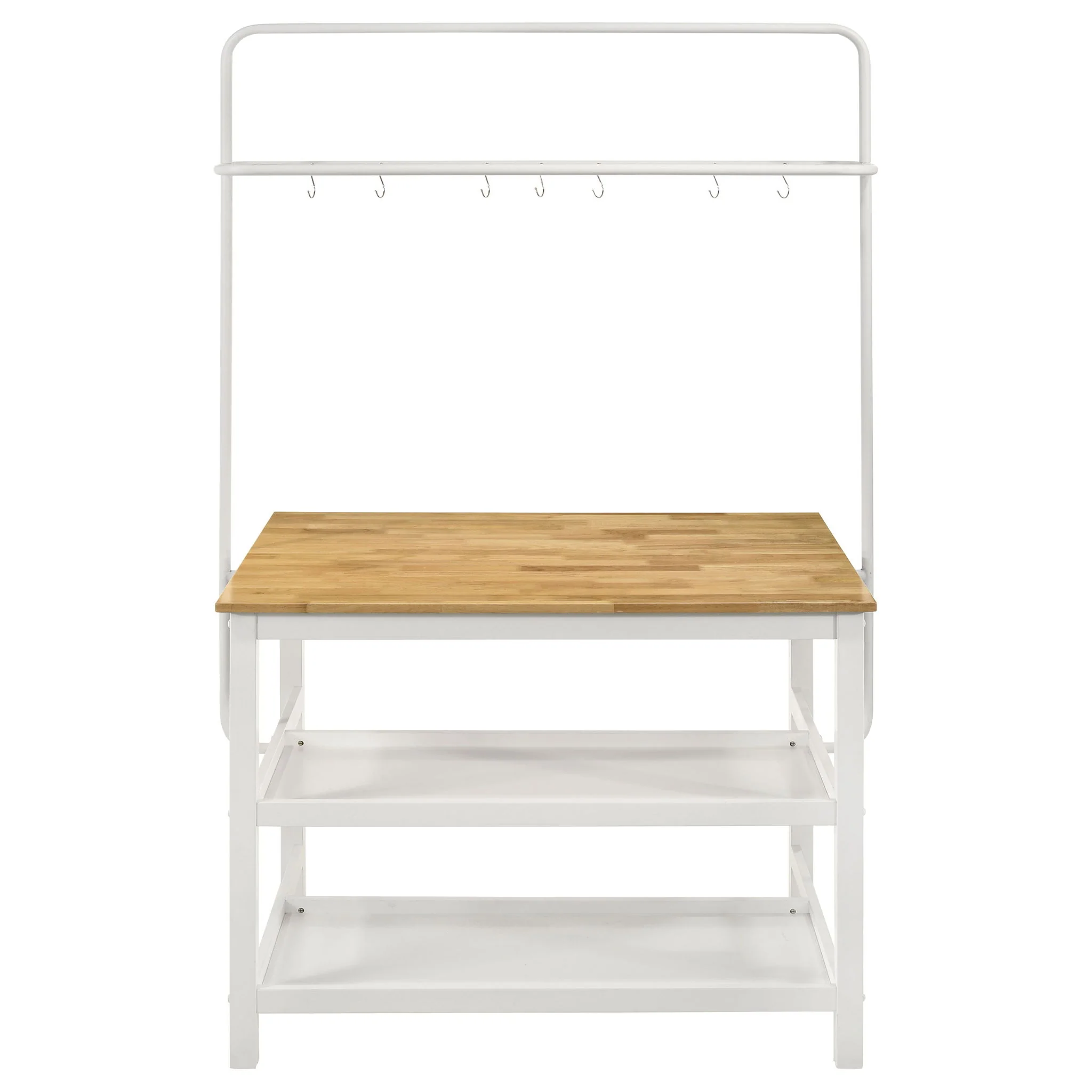 Cowichan - Kitchen Island Counter Table With Pot Rack - White - Image 8