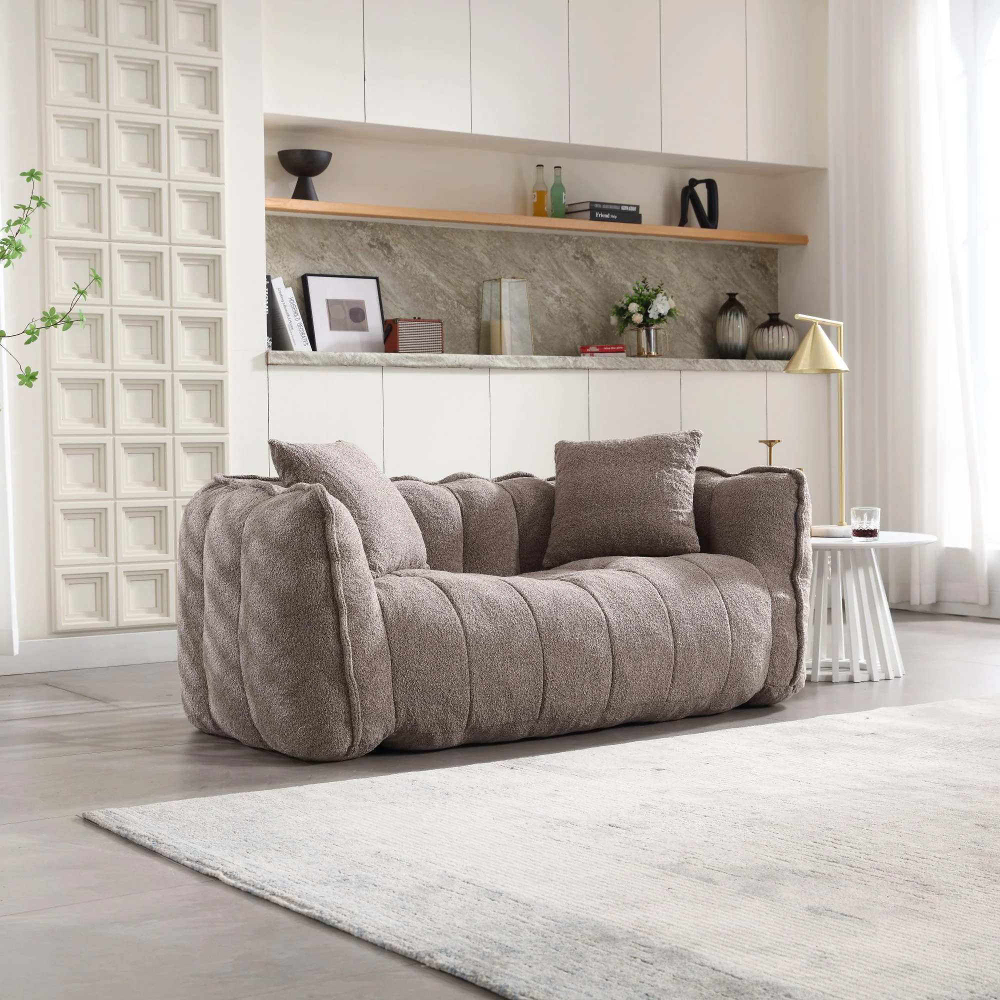 Cozy Beanbag Chair With High Resilience Foam Core For 2 - Image 14