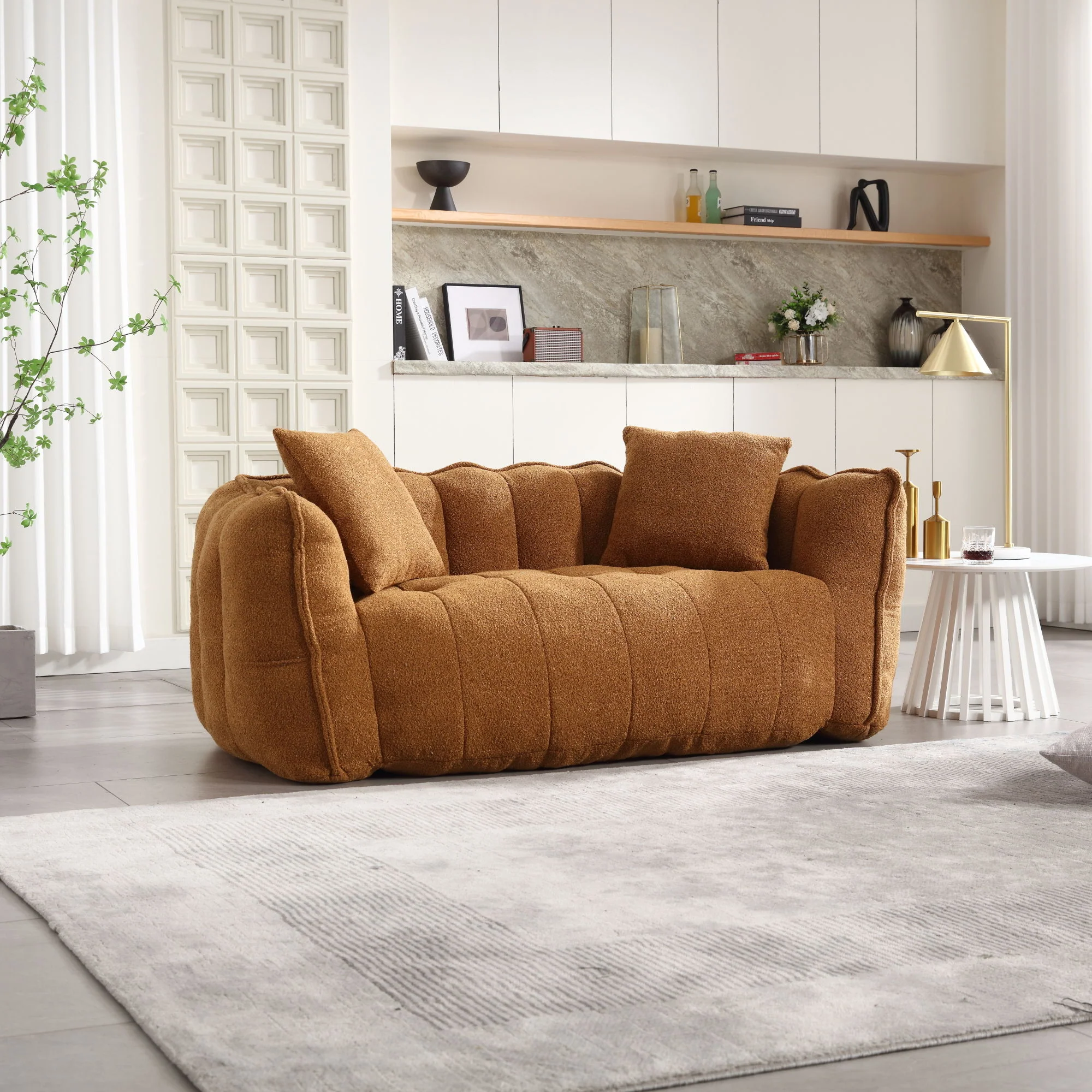 Cozy Beanbag Chair With High Resilience Foam Core For 2 - Image 18