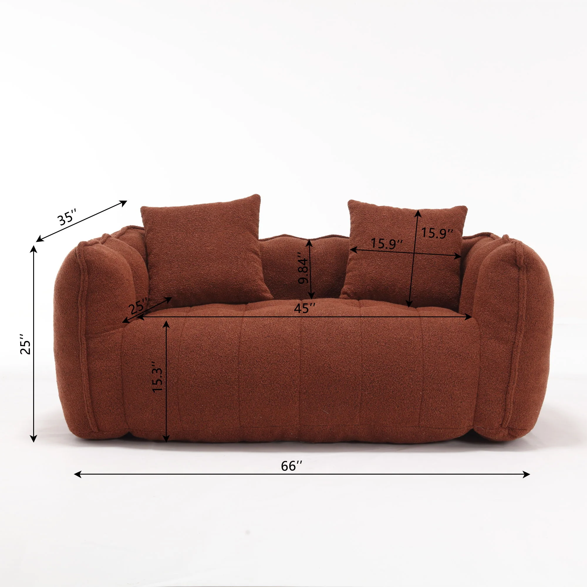 Cozy Beanbag Chair With High Resilience Foam Core For 2 - Image 28