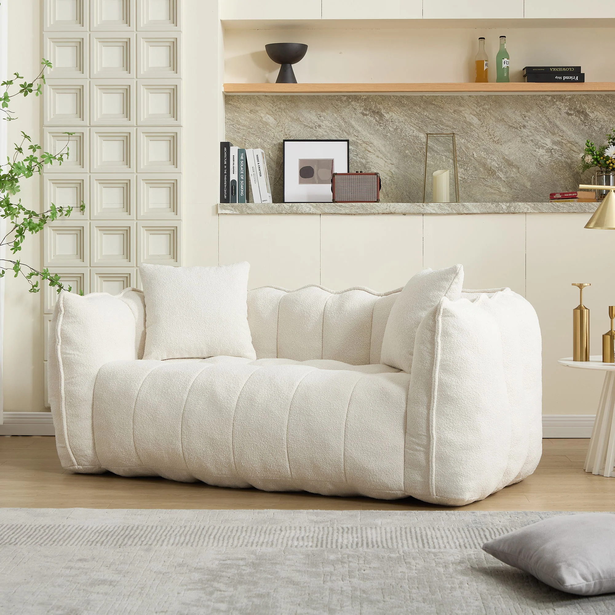 Cozy Beanbag Chair With High Resilience Foam Core For 2 - Image 29