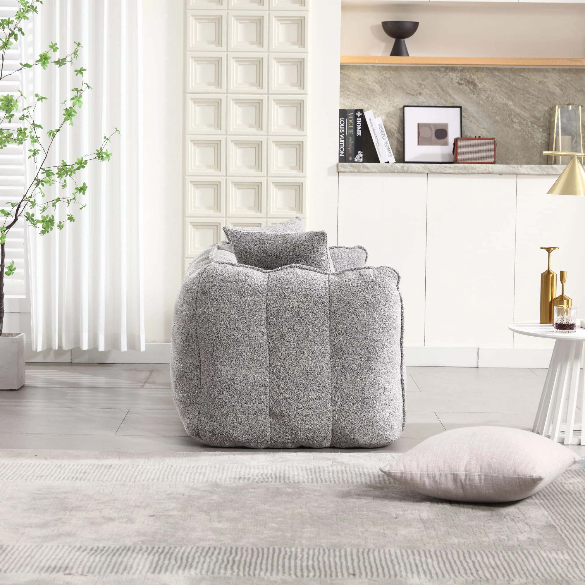 Cozy Beanbag Chair With High Resilience Foam Core For 2 - Image 33