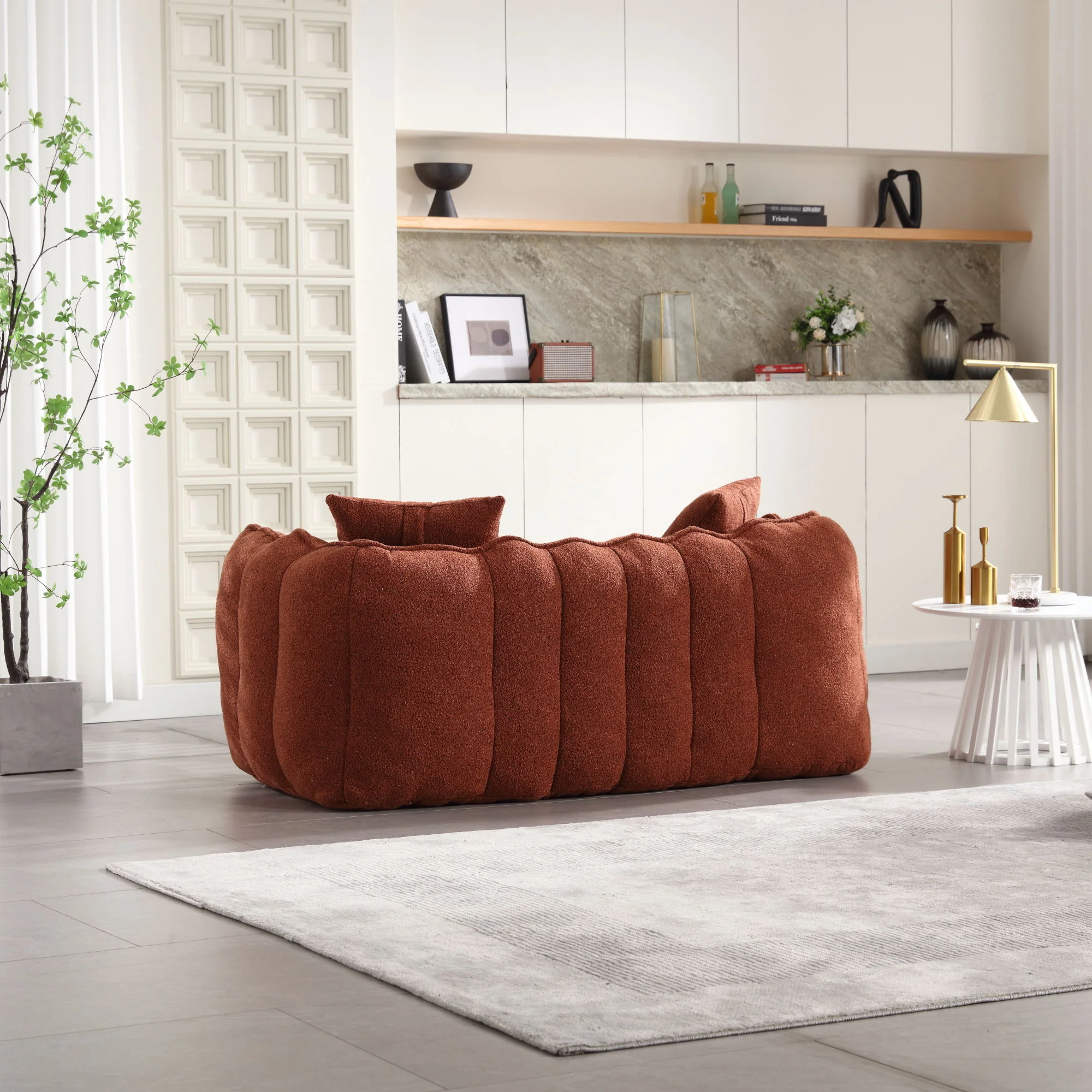 Cozy Beanbag Chair With High Resilience Foam Core For 2 - Image 43