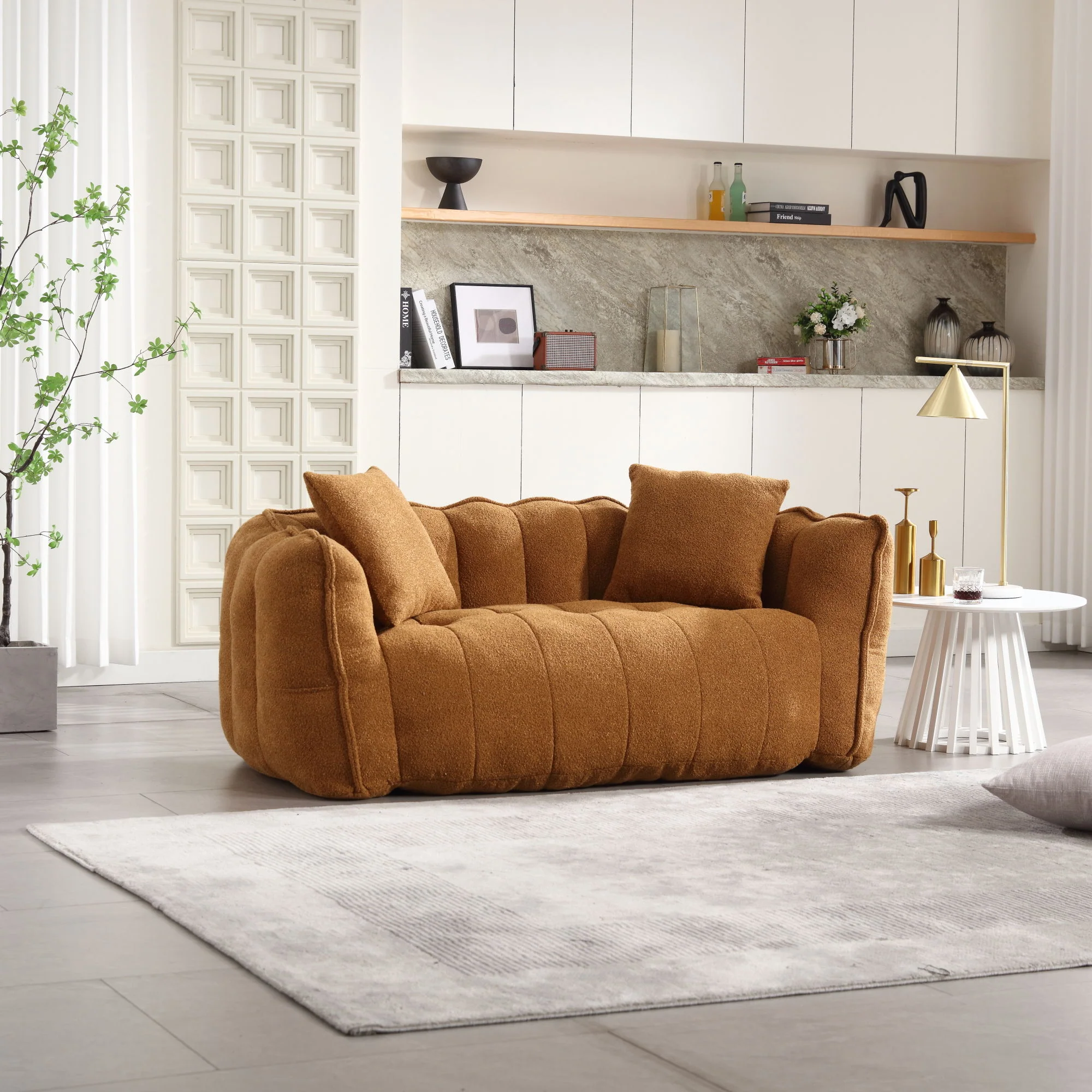 Cozy Beanbag Chair With High Resilience Foam Core For 2 - Image 44