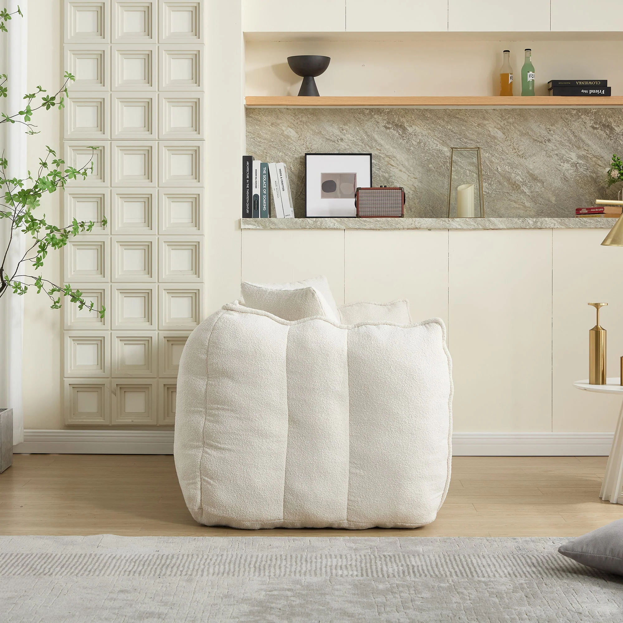 Cozy Beanbag Chair With High Resilience Foam Core For 2 - Image 52