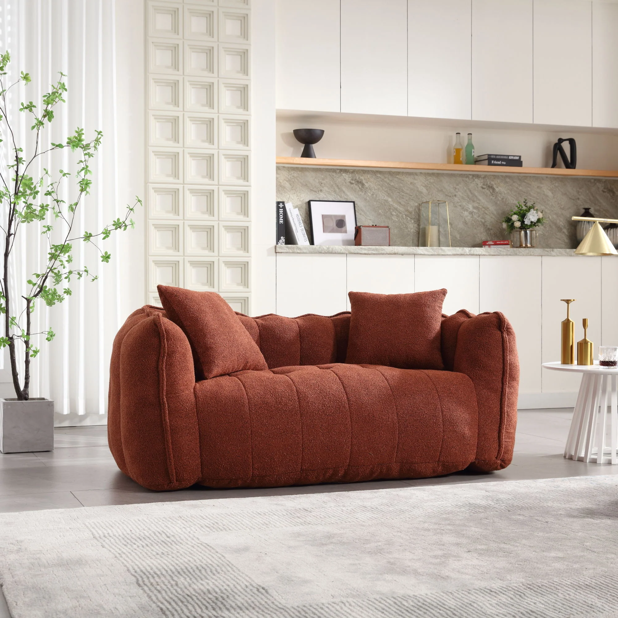 Cozy Beanbag Chair With High Resilience Foam Core For 2 - Image 53