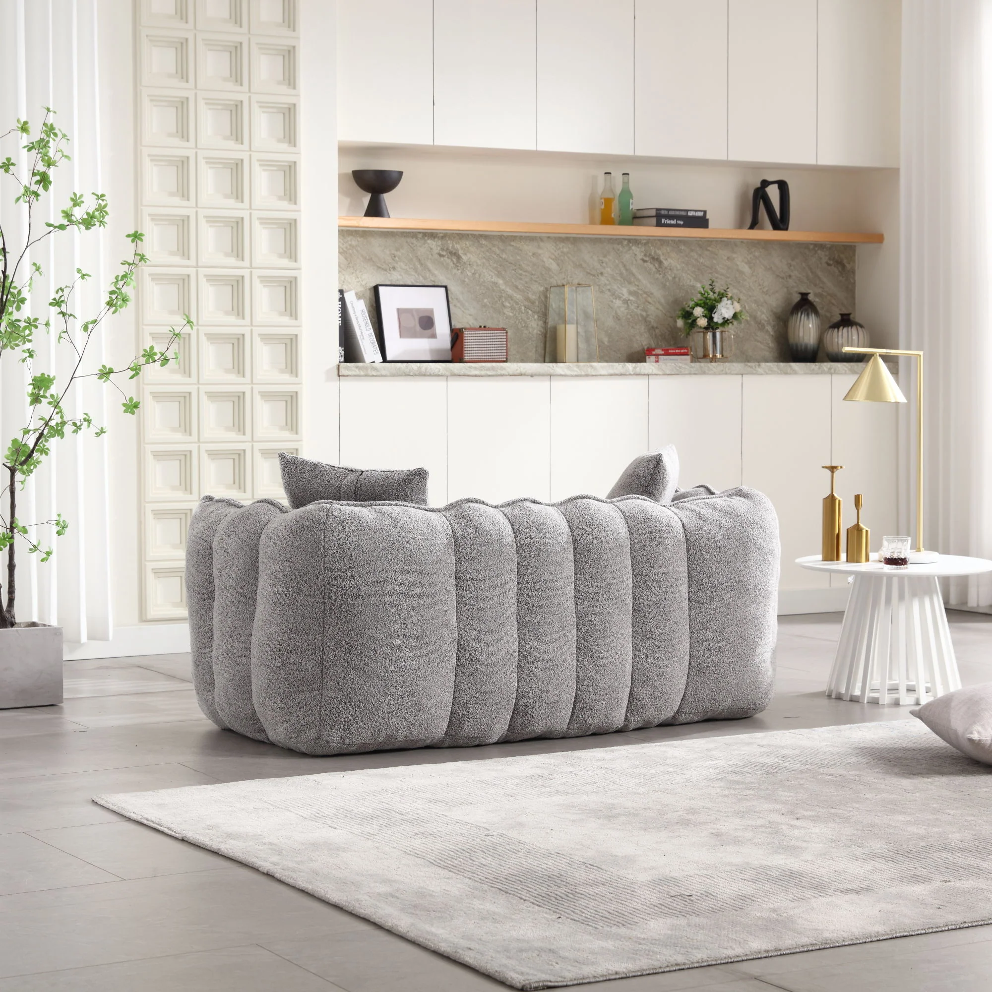 Cozy Beanbag Chair With High Resilience Foam Core For 2 - Image 57