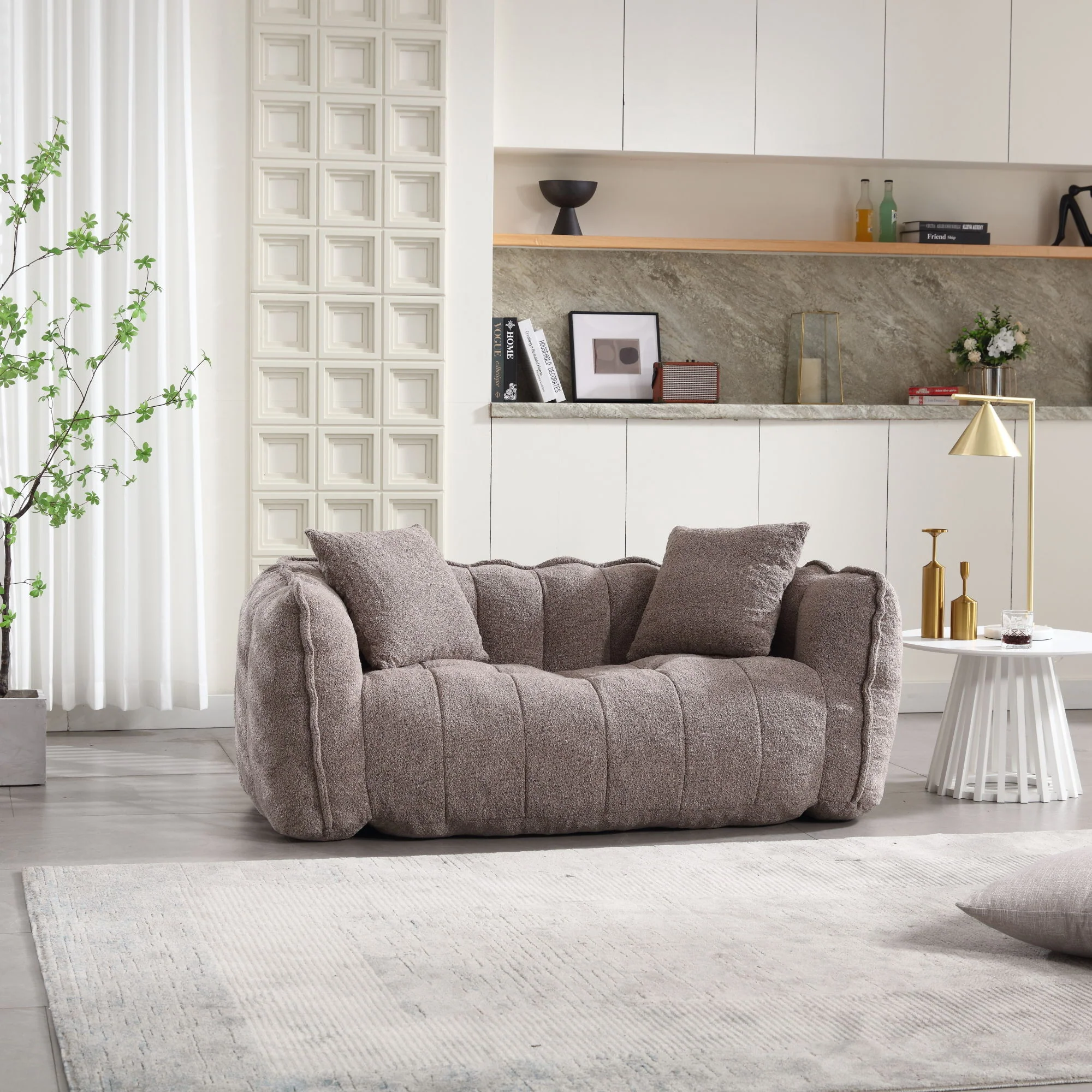 Cozy Beanbag Chair With High Resilience Foam Core For 2 - Image 58