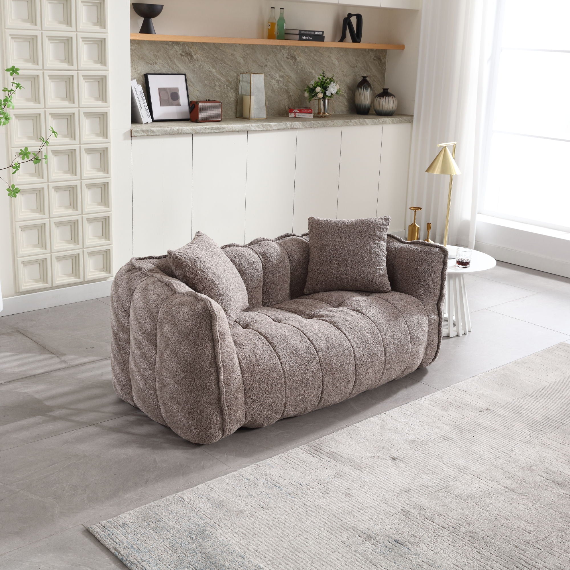 Cozy Beanbag Chair With High Resilience Foam Core For 2 - Image 63
